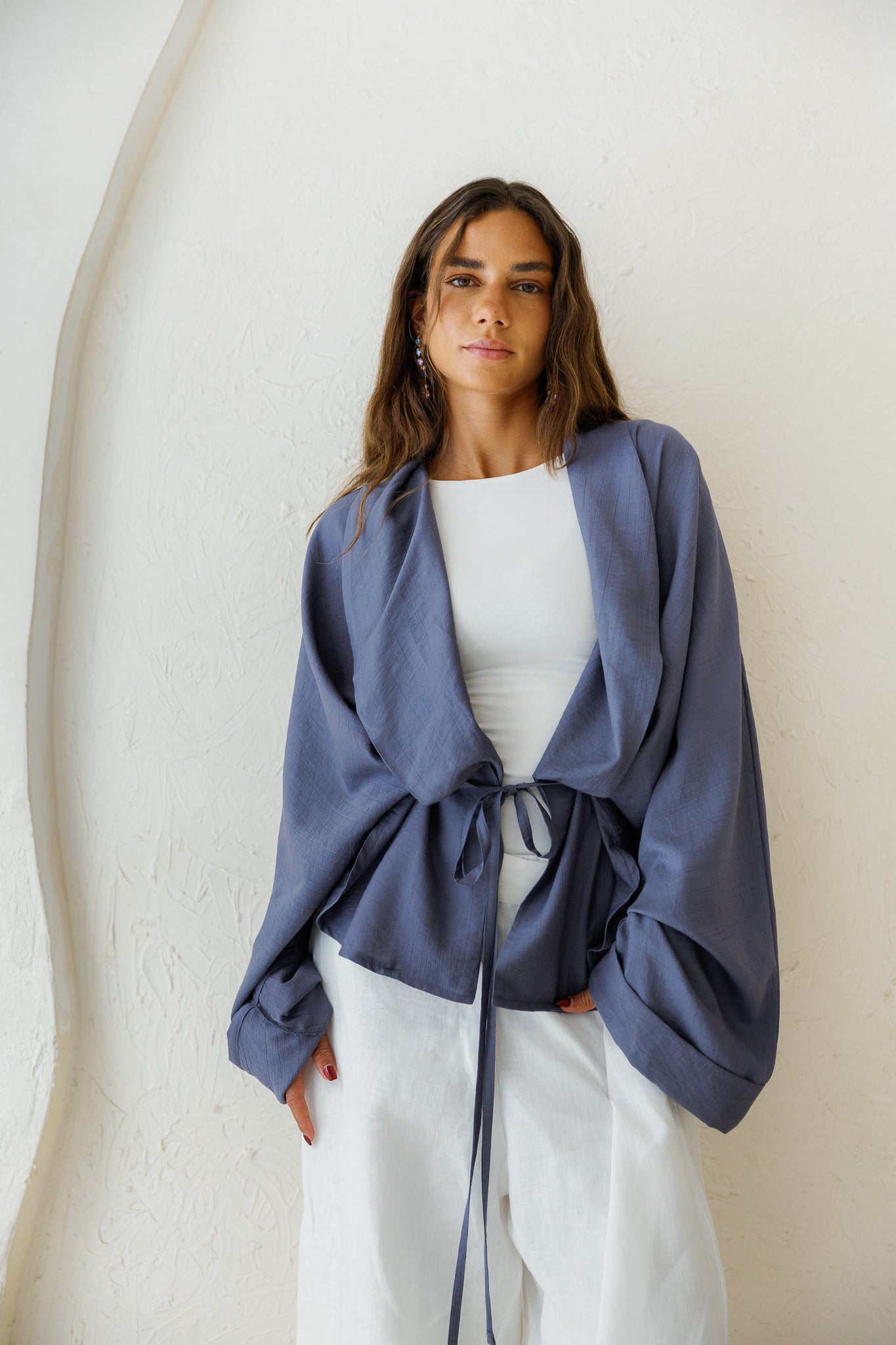 Daisy Field Cardigan - Dusty Blue