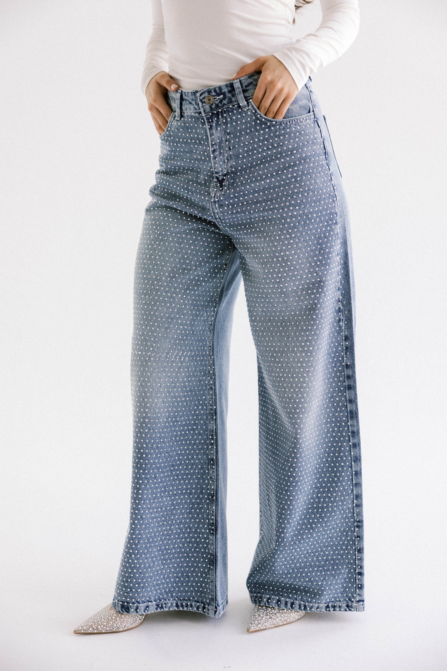 All Eyes On You Denim Pants - Light Blue