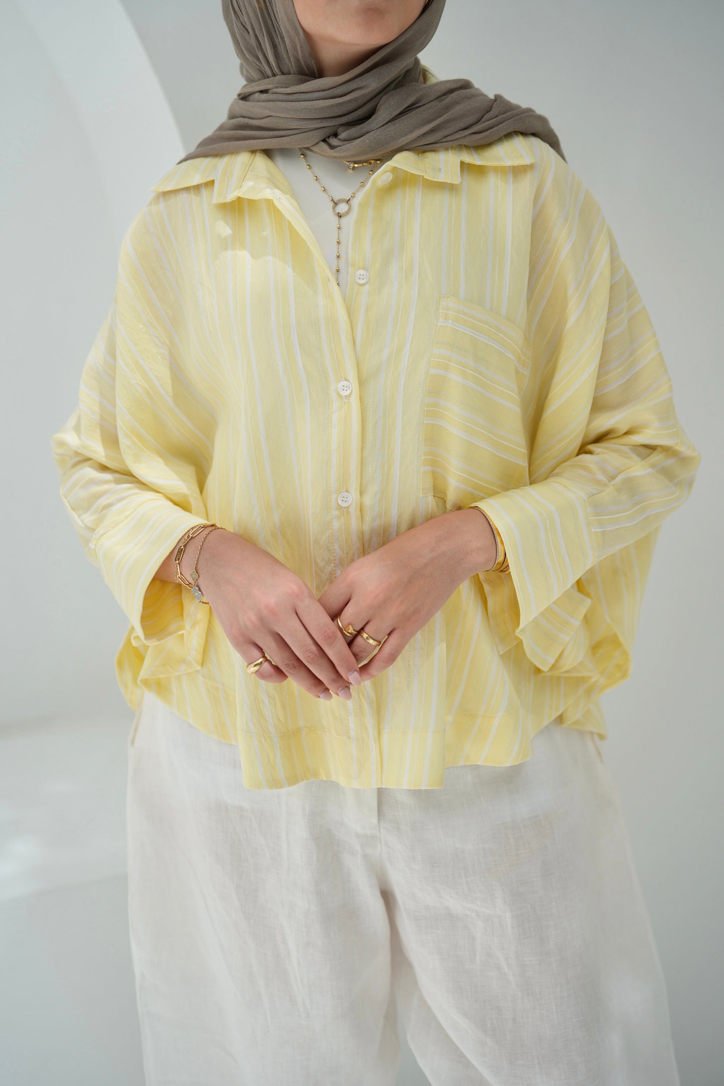 Over The Rainbow Striped Shirt - Yellow