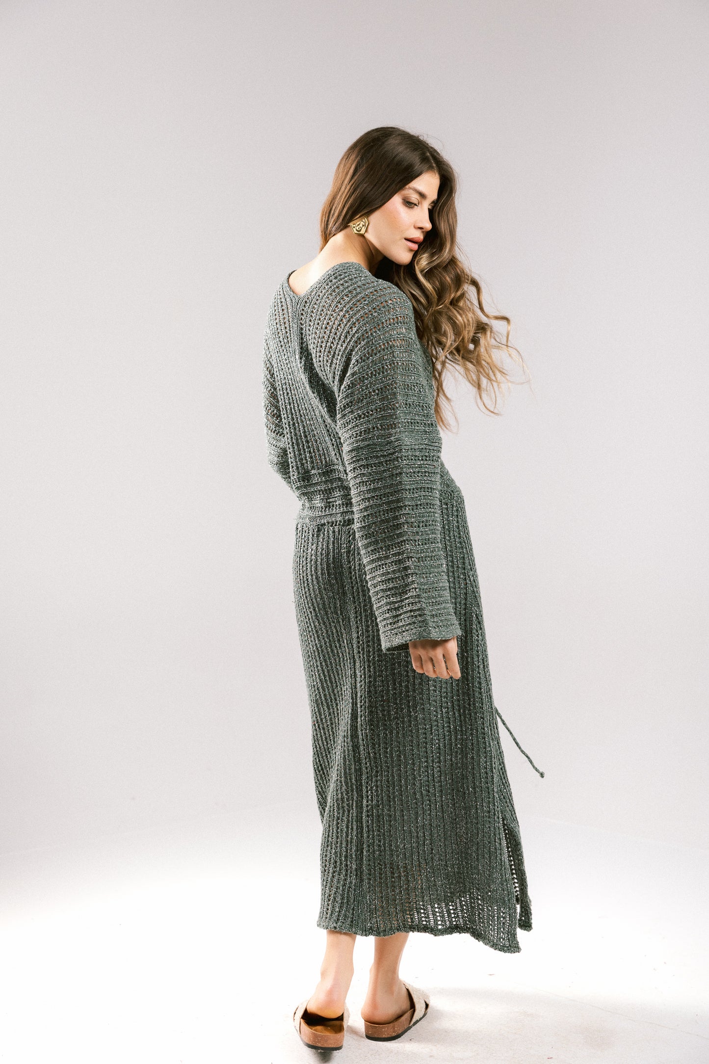 Sunbeam Crochet Coverup Dress - Olive