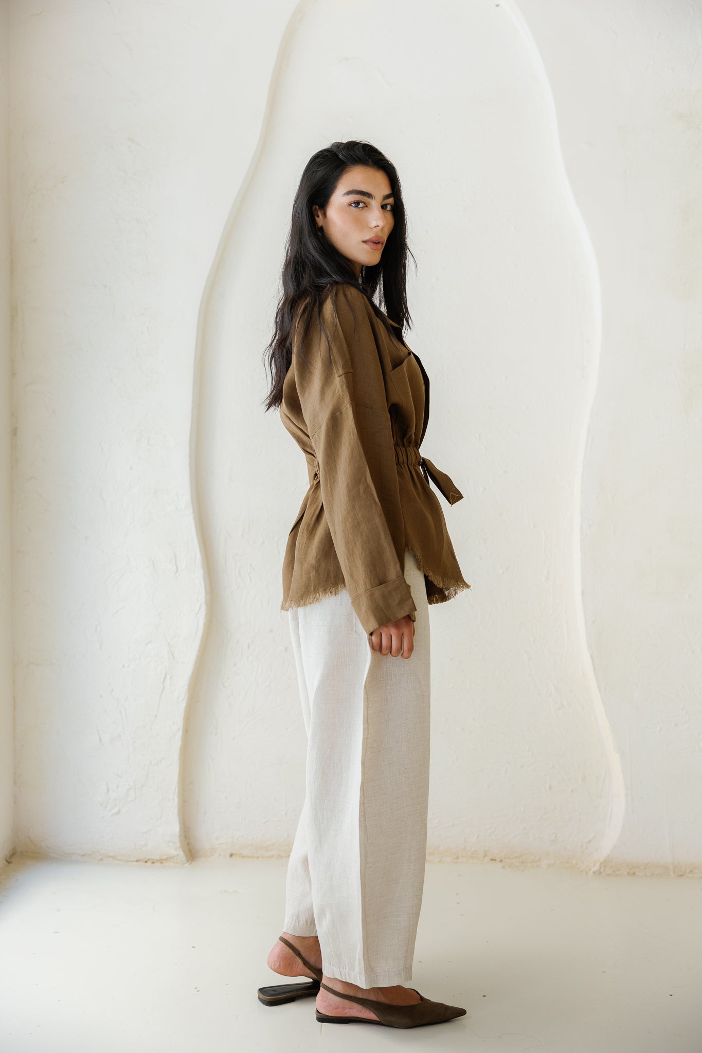 Amalia’s Signature Linen Top - Brown
