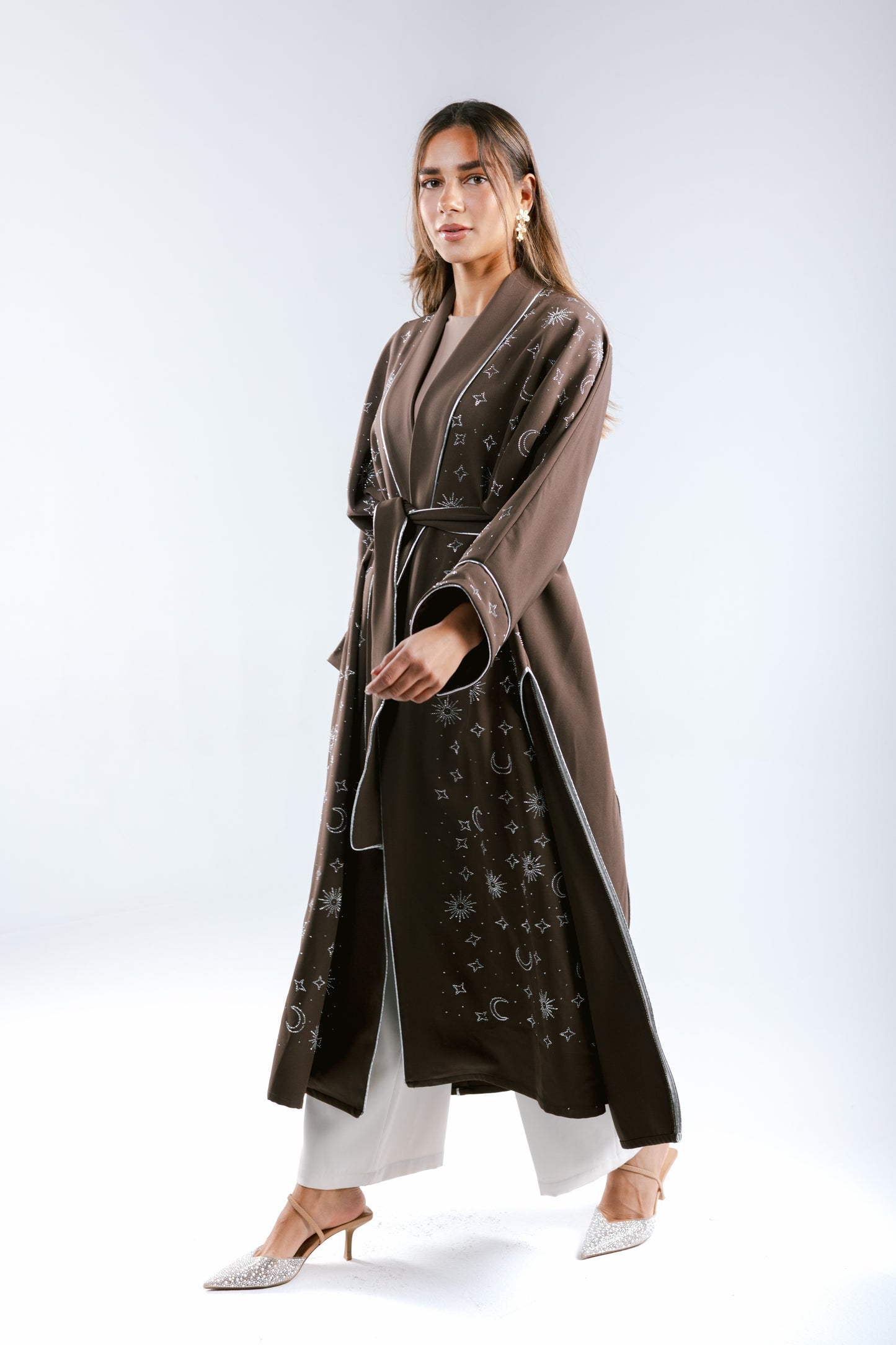 Over The Moon Kaftan in Brown