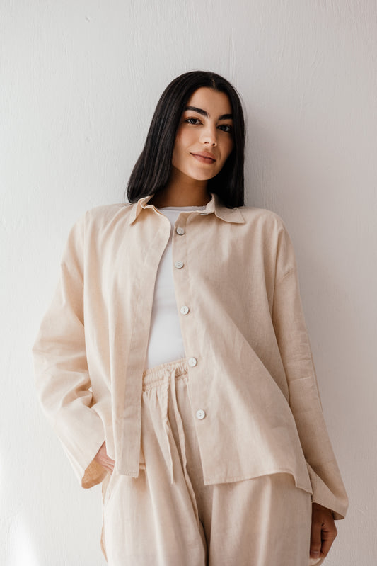Linen Shirt in Beige