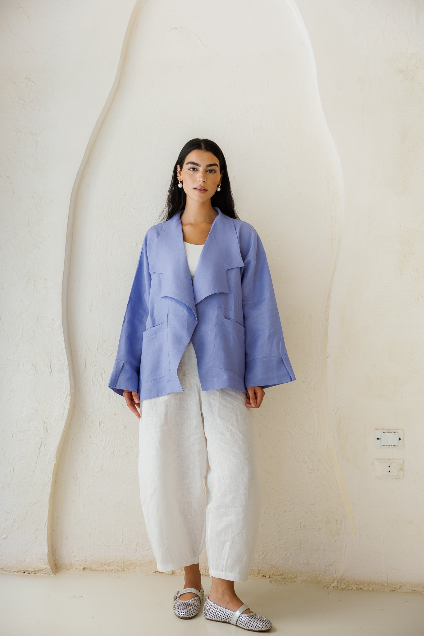 Full of Sunshine Linen Cardigan - Dusty Blue