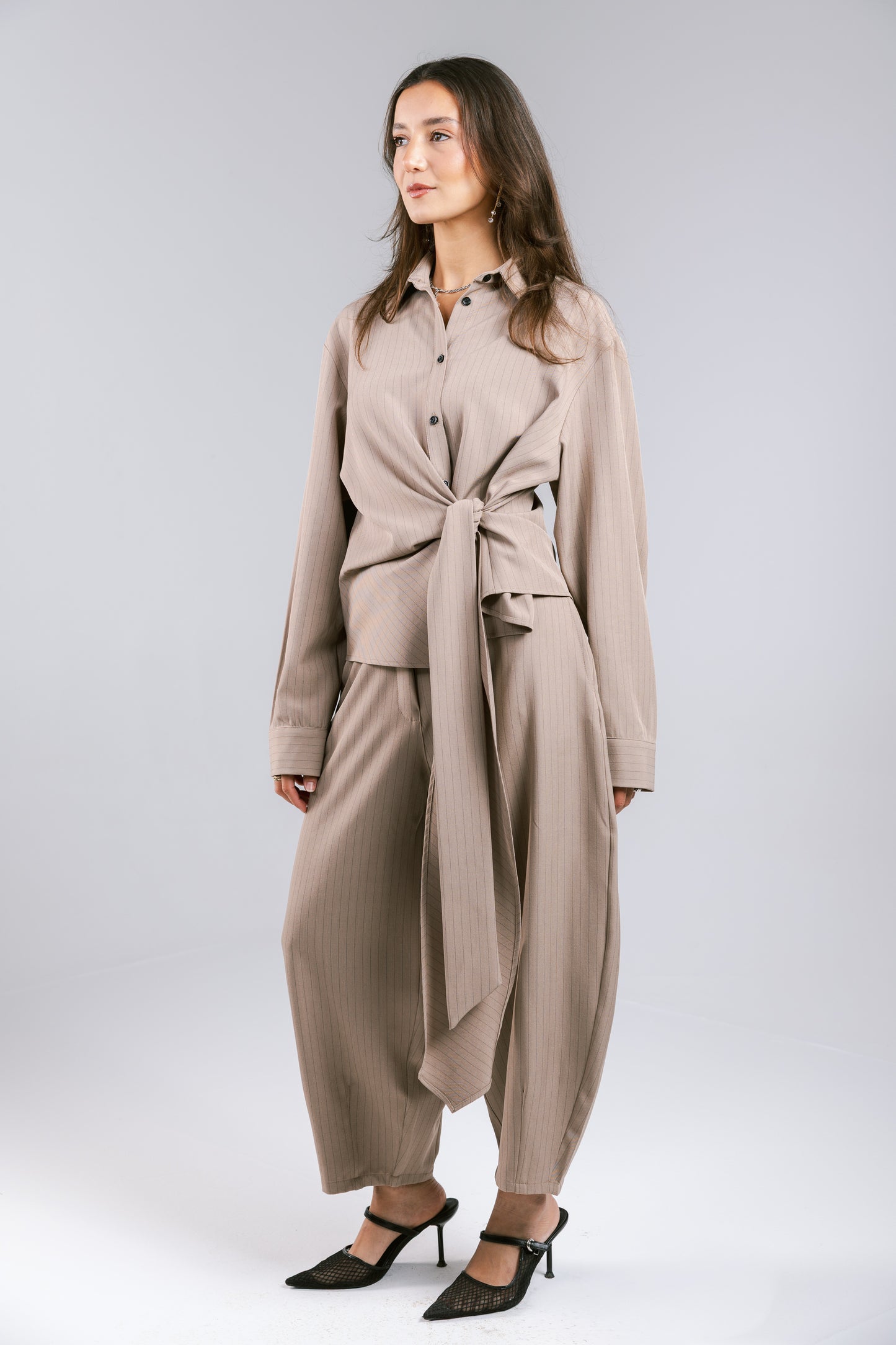 Knot Your Type Striped Set - Griege