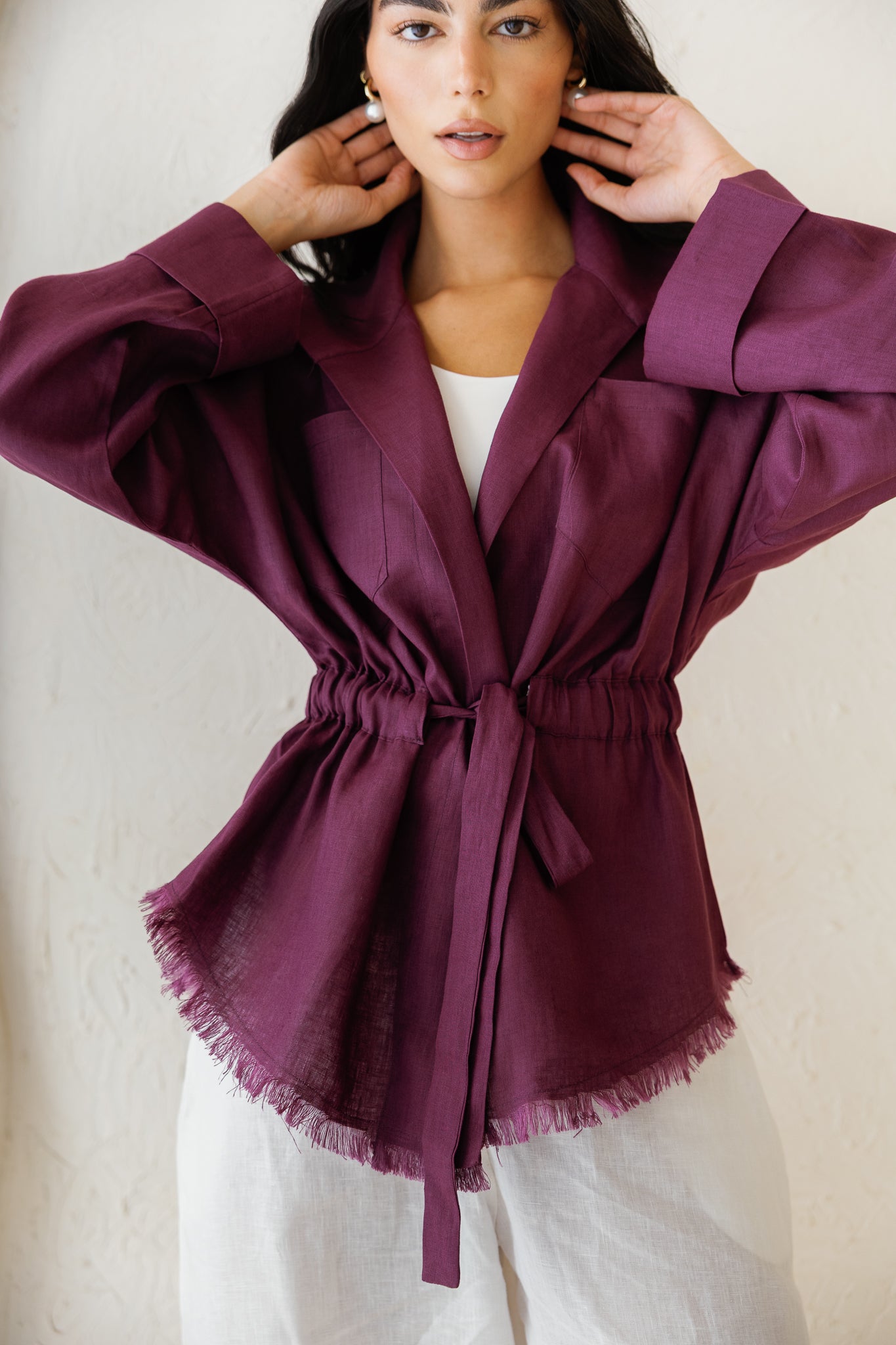 Amalia’s Signature Linen Top - Purple
