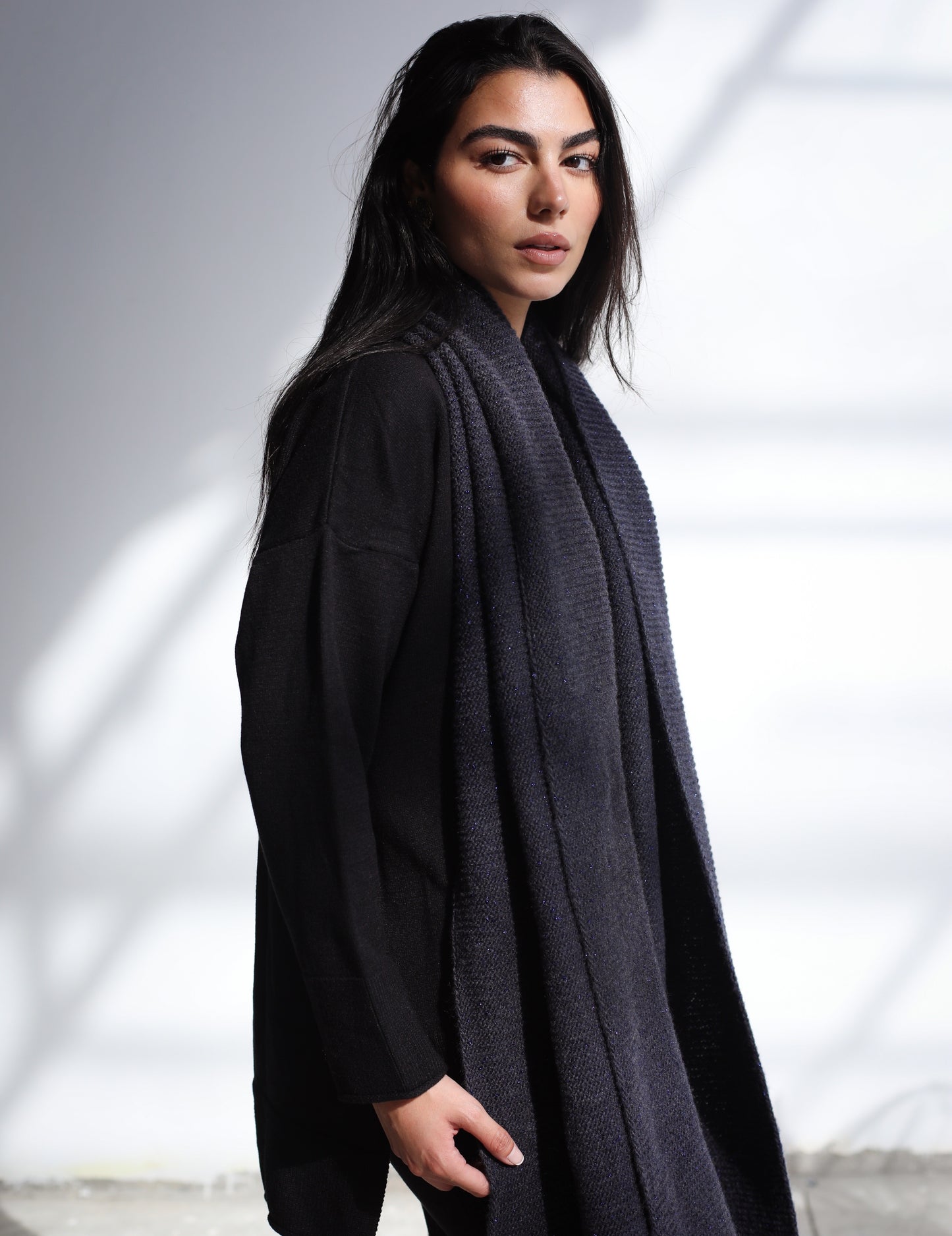 Winter Chill Knit Scarf - Midnight Navy