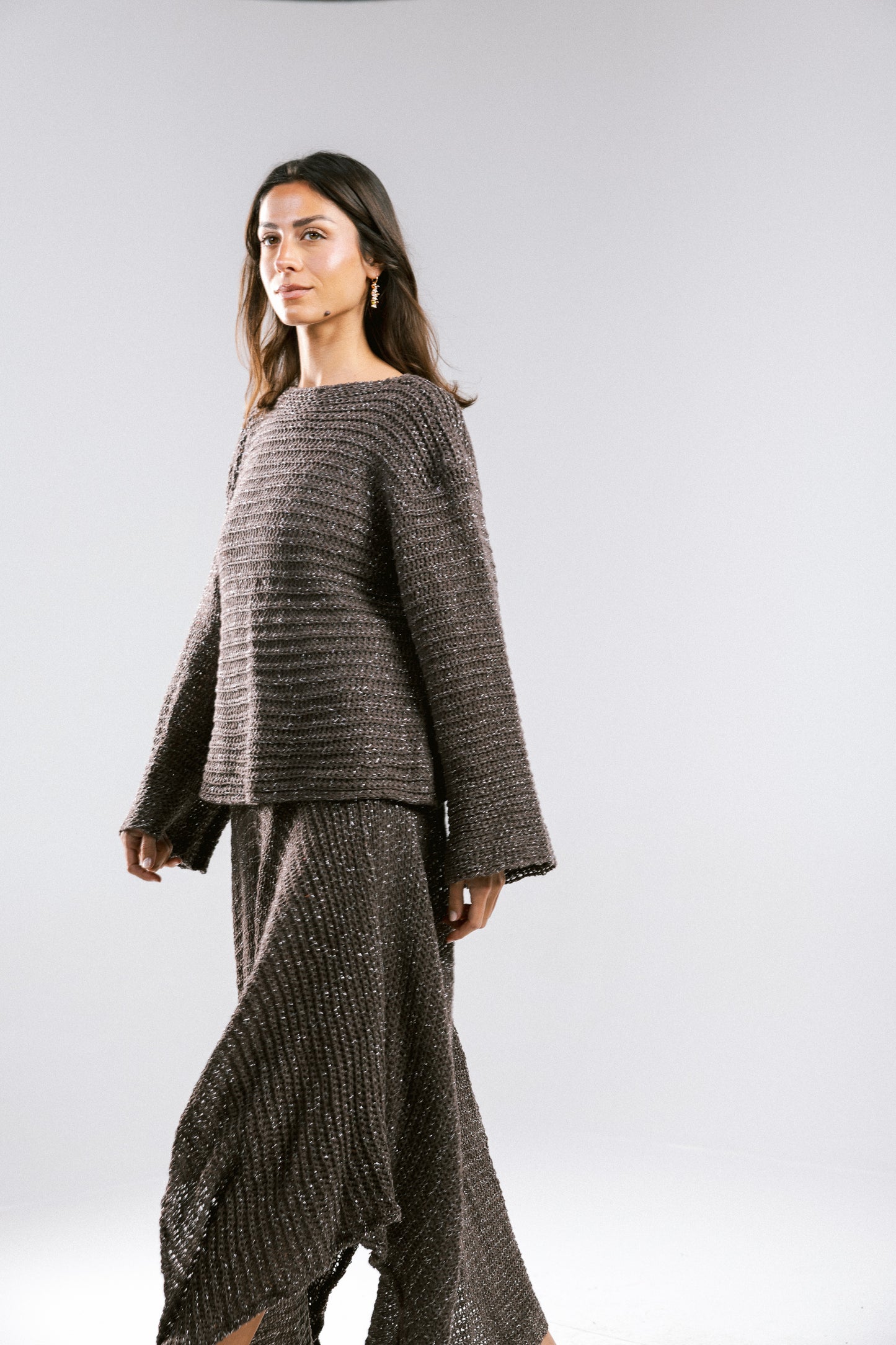 Shore Nights Crochet Skirt - Brown