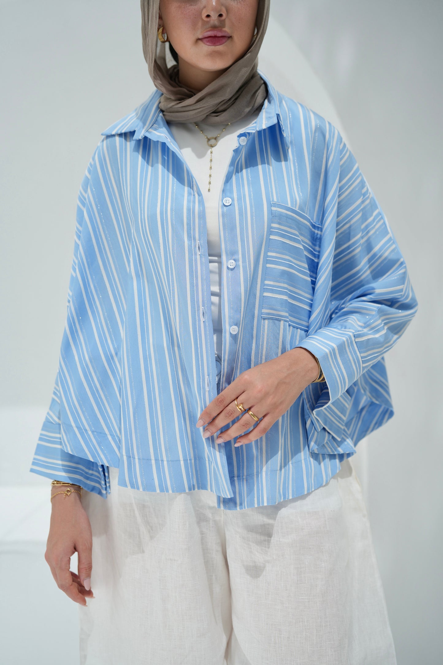 Over The Rainbow Striped Shirt - Blue