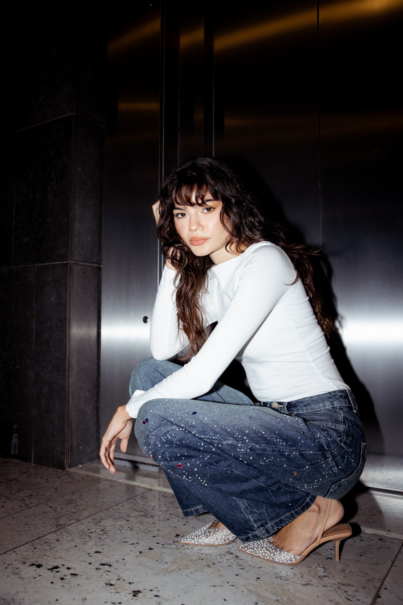 Loved You First Denim Pants in Dark Blue