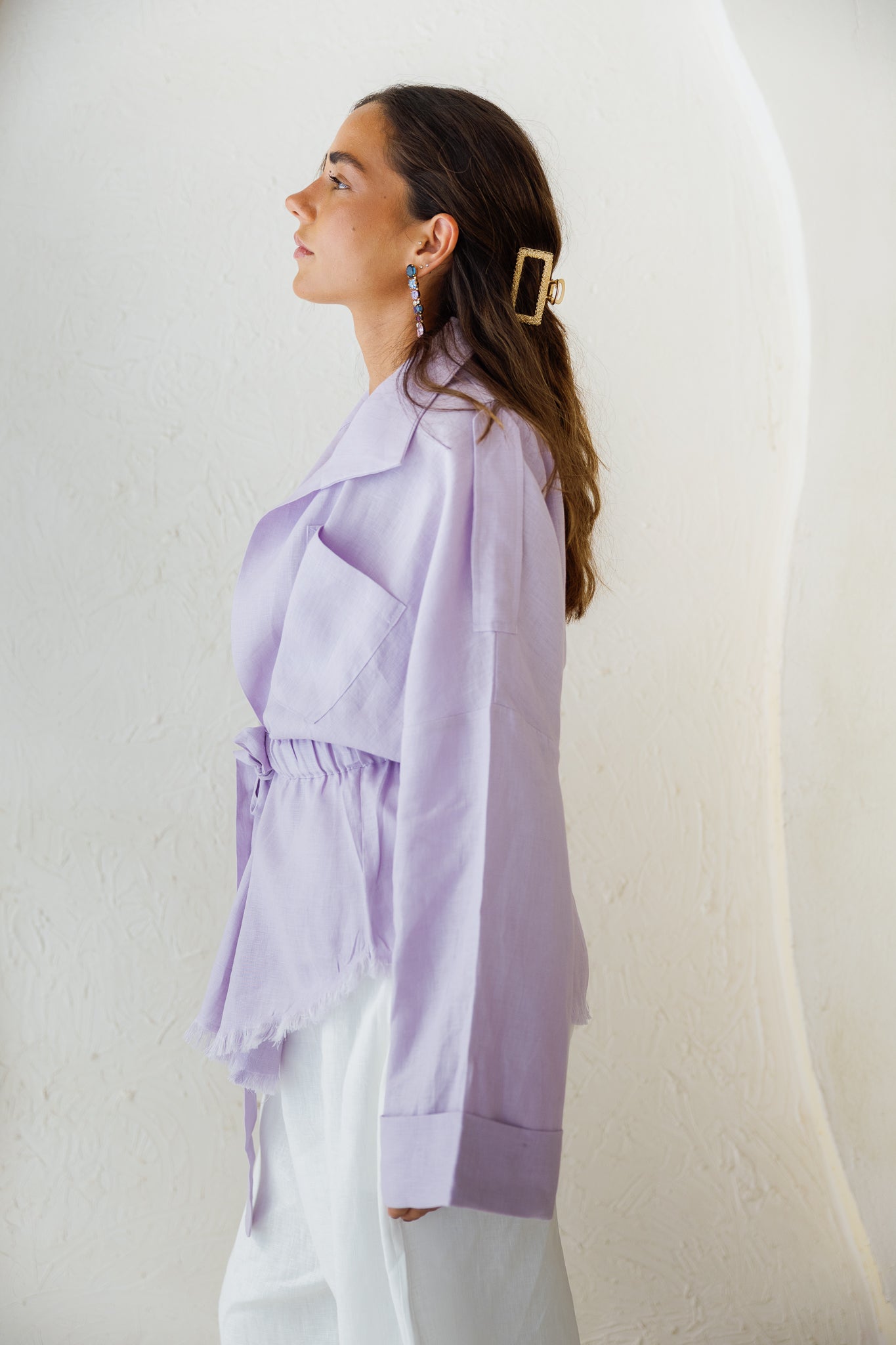 Amalia’s Signature Linen Top - Lilac