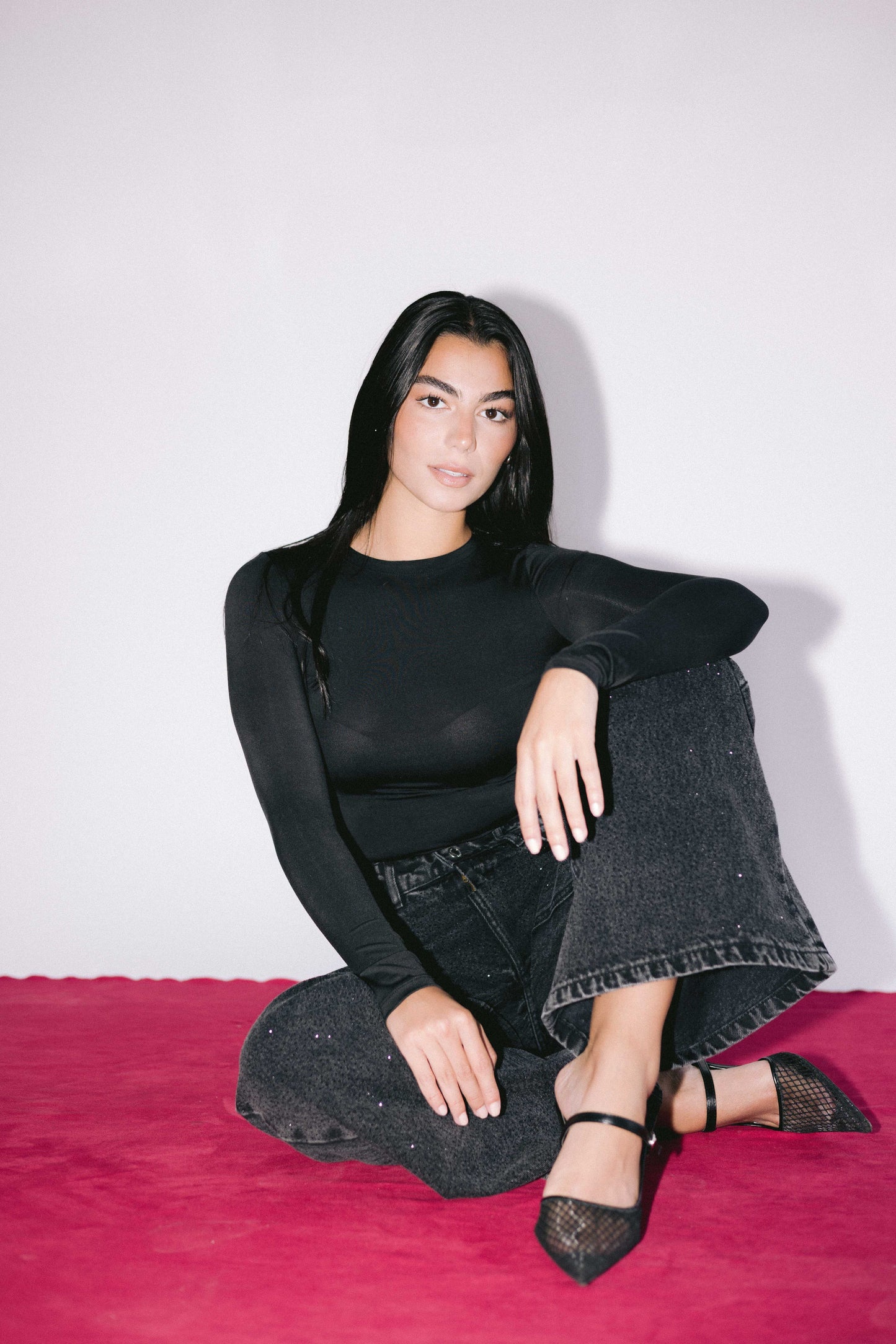 All Eyes On You Denim Pants - Black