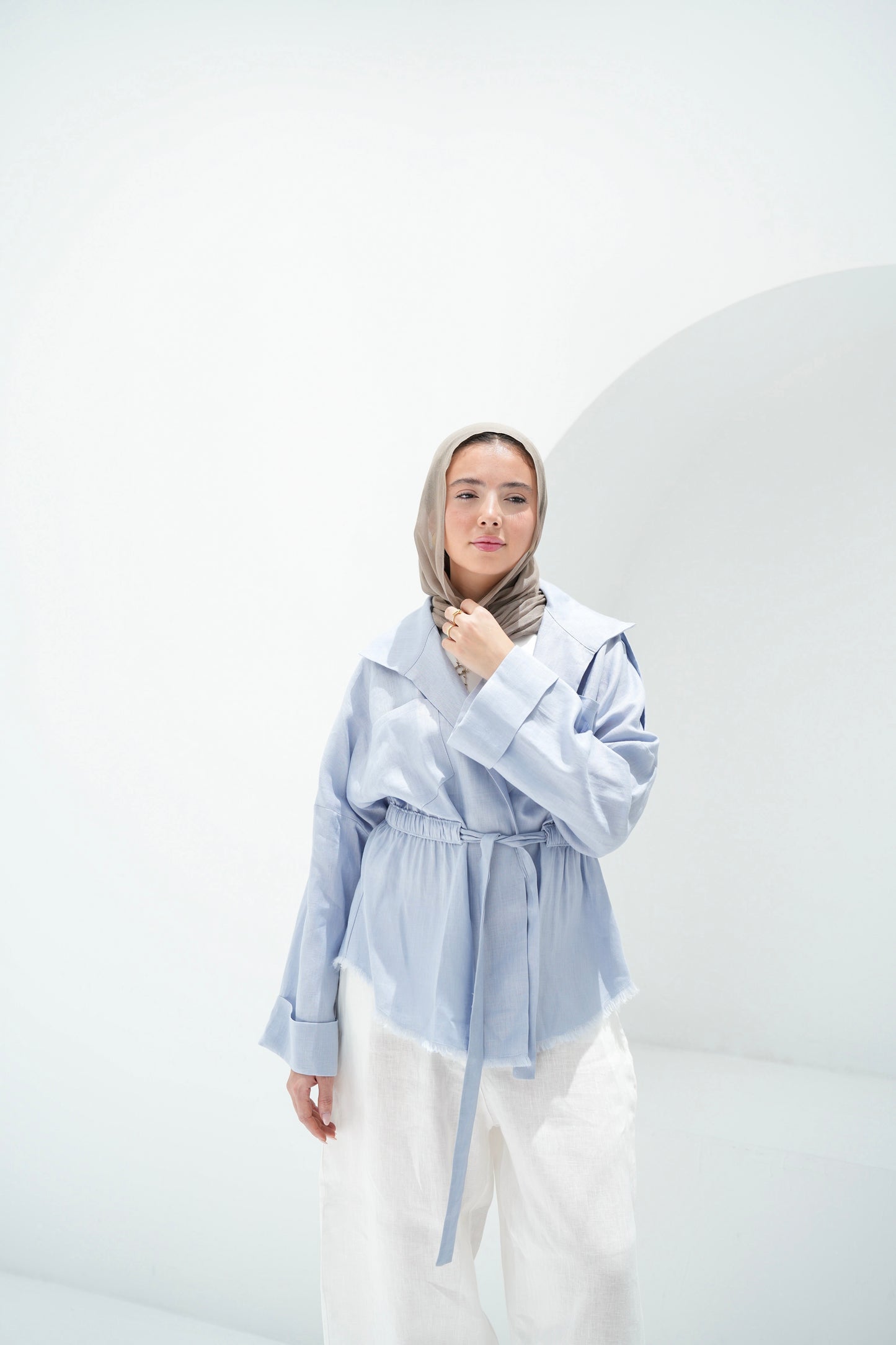 Amalia’s Signature Linen Top - Baby Blue
