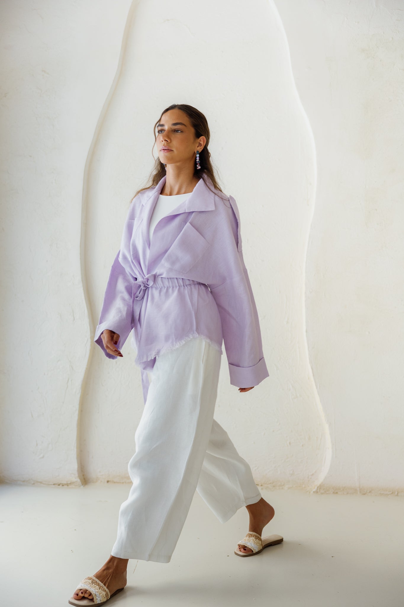 Amalia’s Signature Linen Top - Lilac