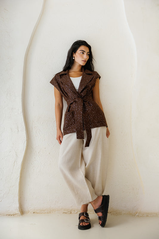 You Have My Heart Denim Vest - Brown