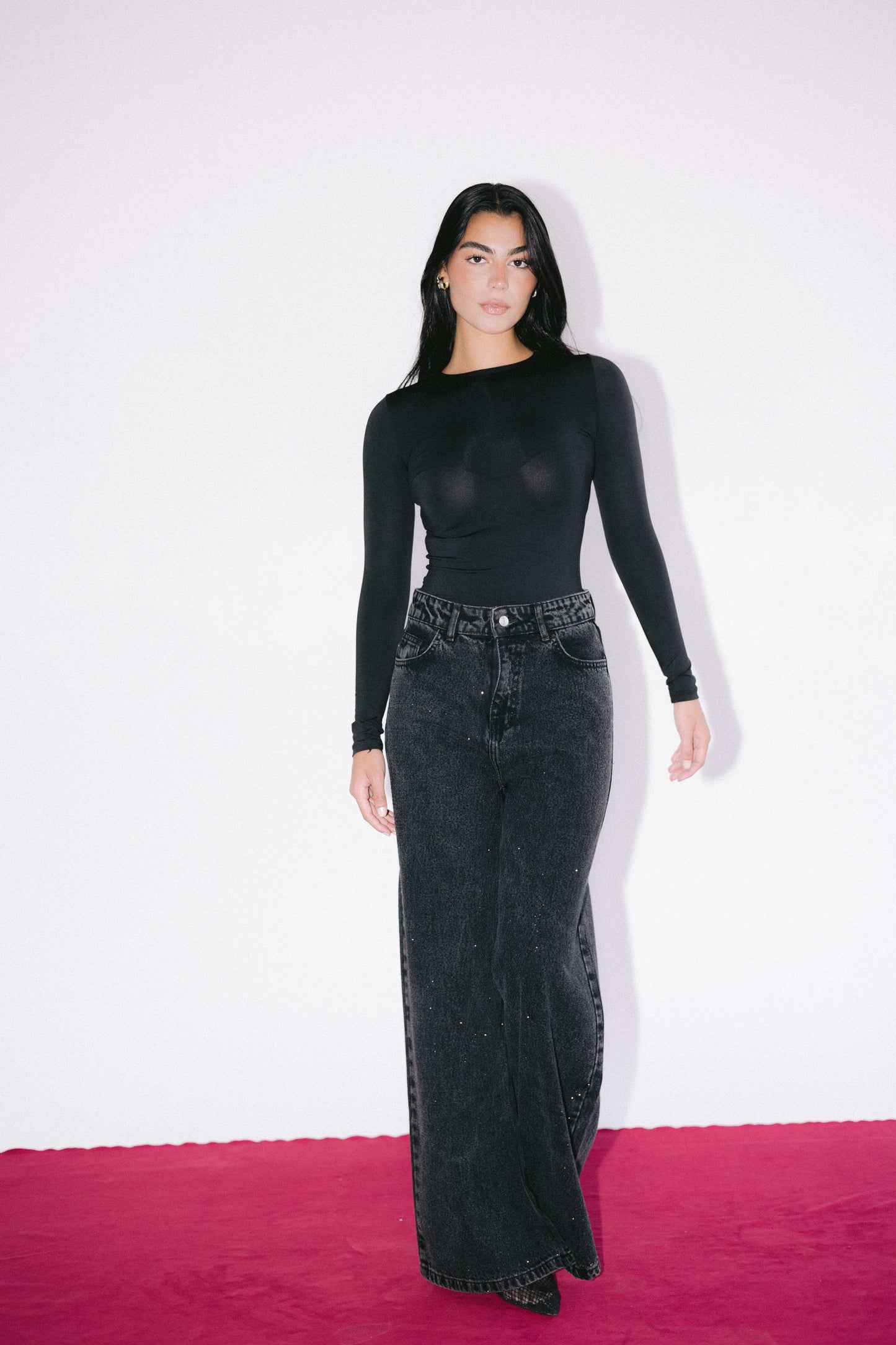 All Eyes On You Denim Pants - Black