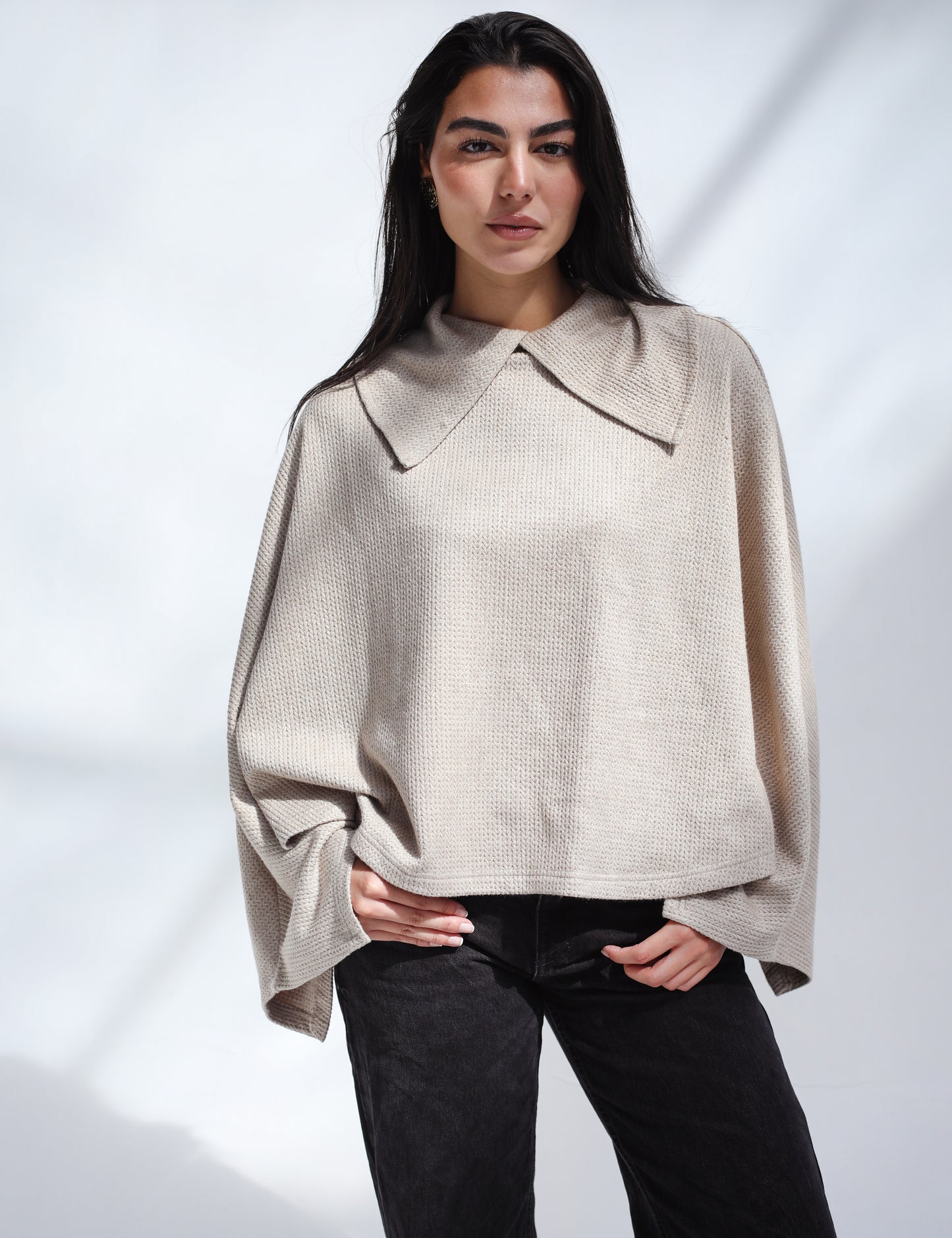 Wonderlust Knit Cape - Beige
