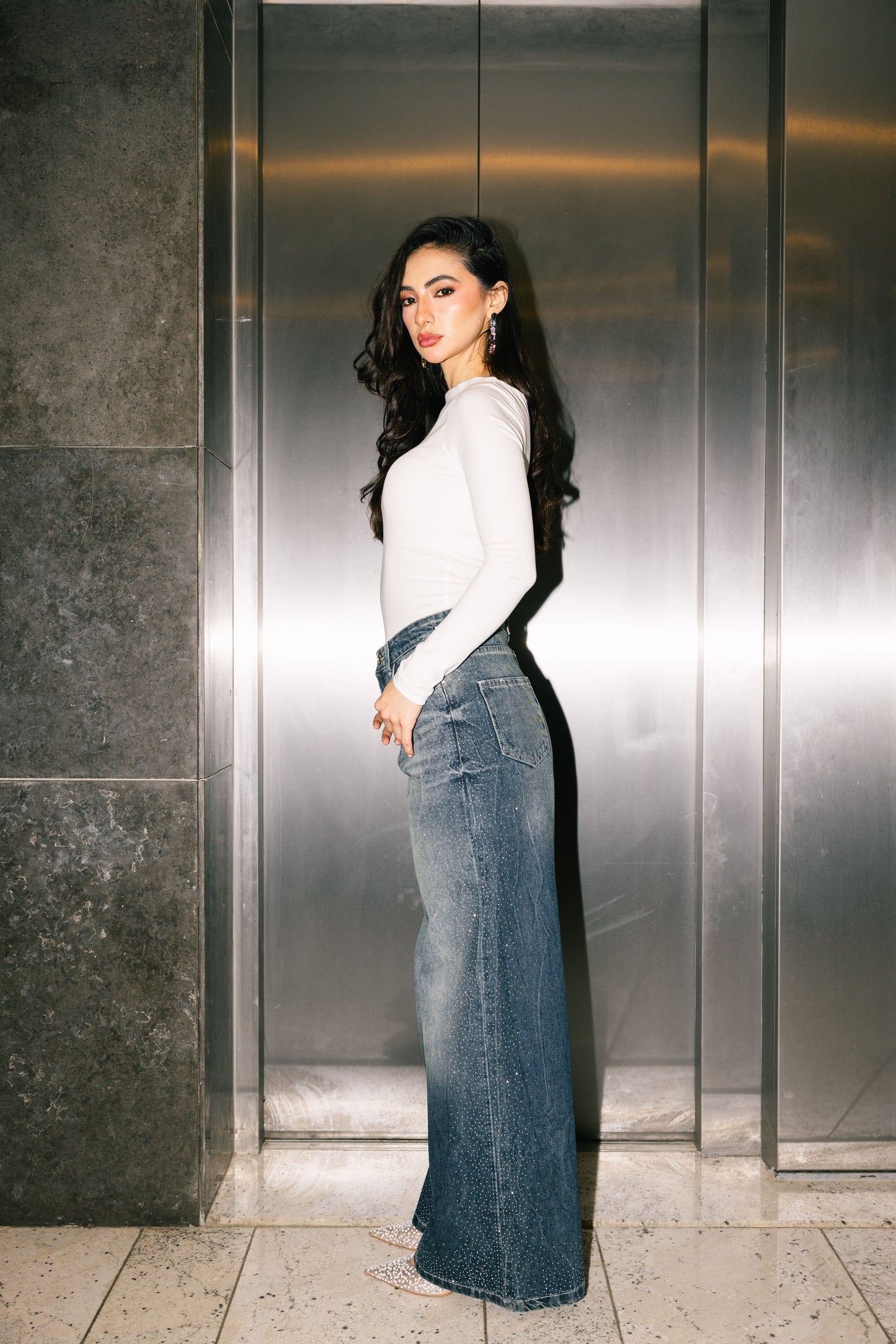 Stargazer Denim Pants in Dark Blue
