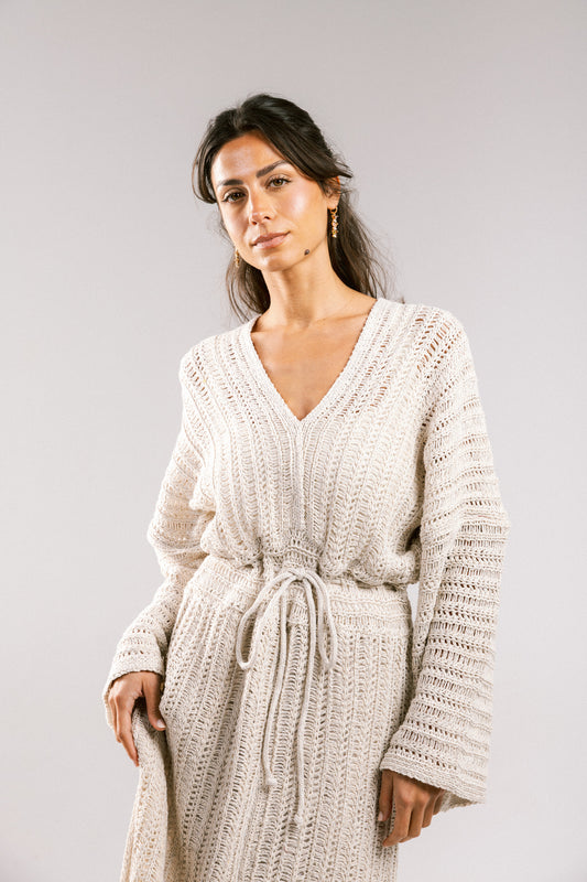 Sunbeam Crochet Coverup Dress - Off-White
