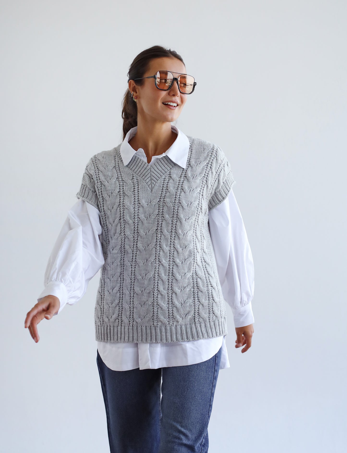 Never Better Knit Vest - Grey