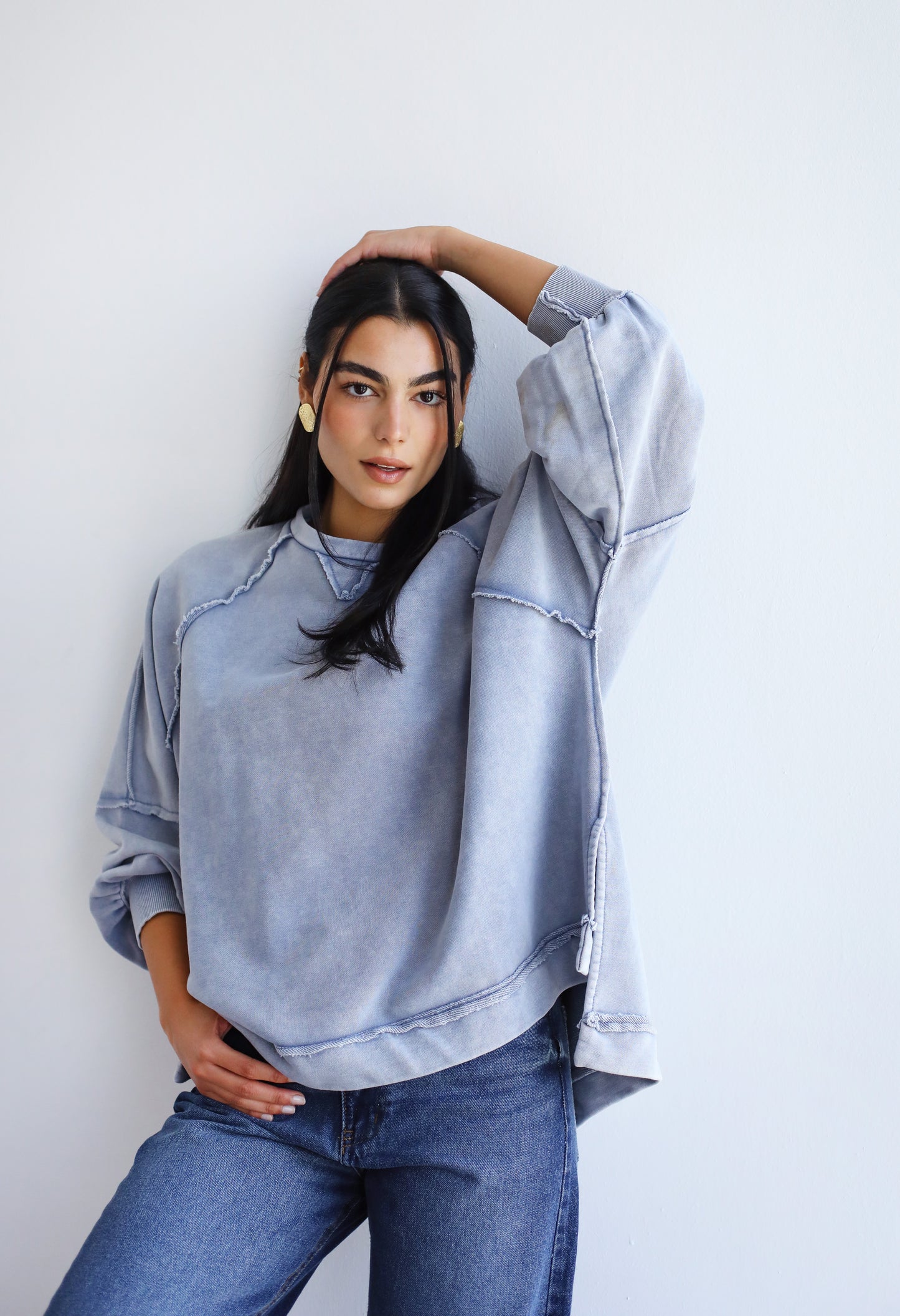 Sweet Escape Sweatshirt - Washed Babyblue
