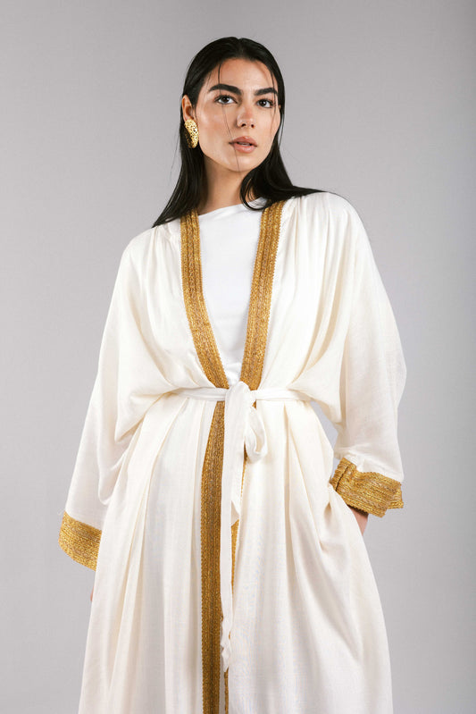 Marrakesh Linen Kaftan in White