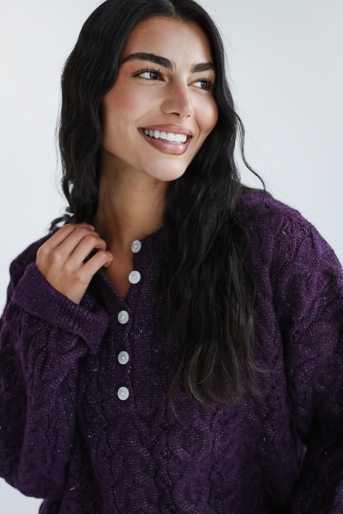 Sweet as you knit sweater - Purple