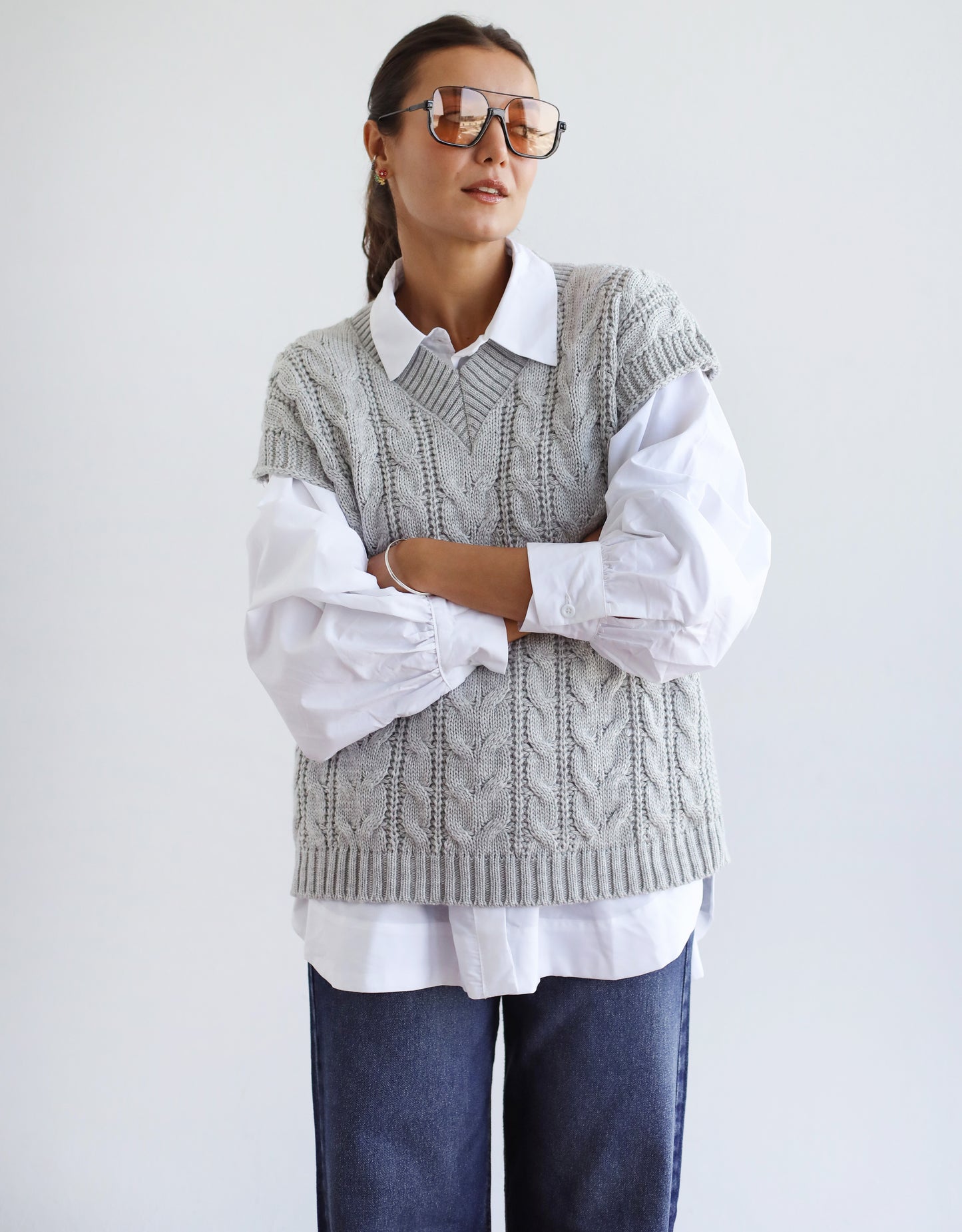 Never Better Knit Vest - Grey