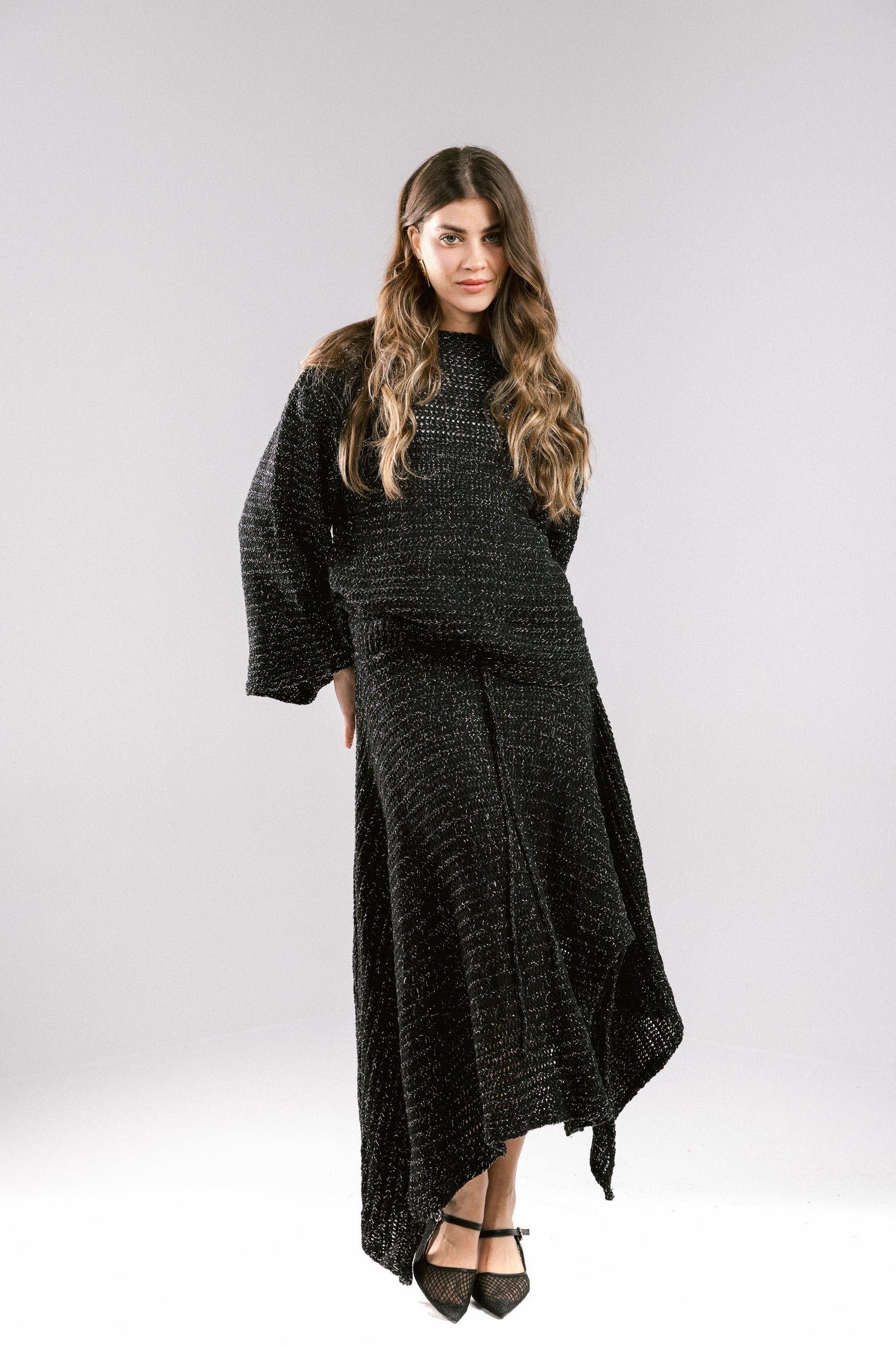 Shore Nights Crochet Skirt - Black
