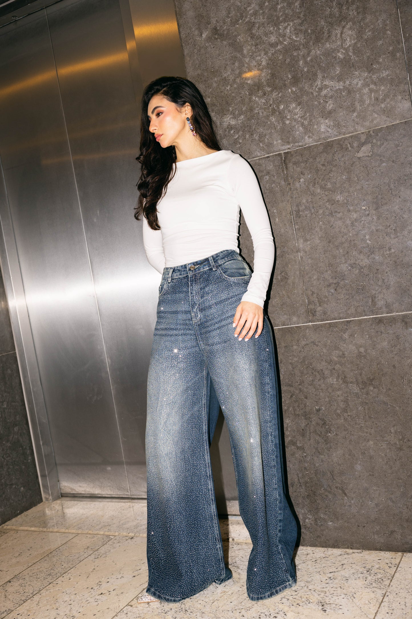 All Eyes On You Denim Pants - Dark Blue