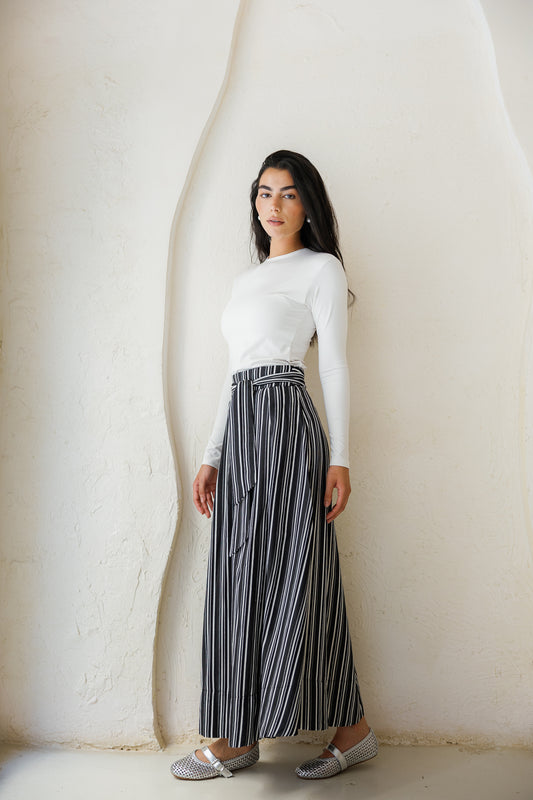 Your Favorite Striped Skirt - Black