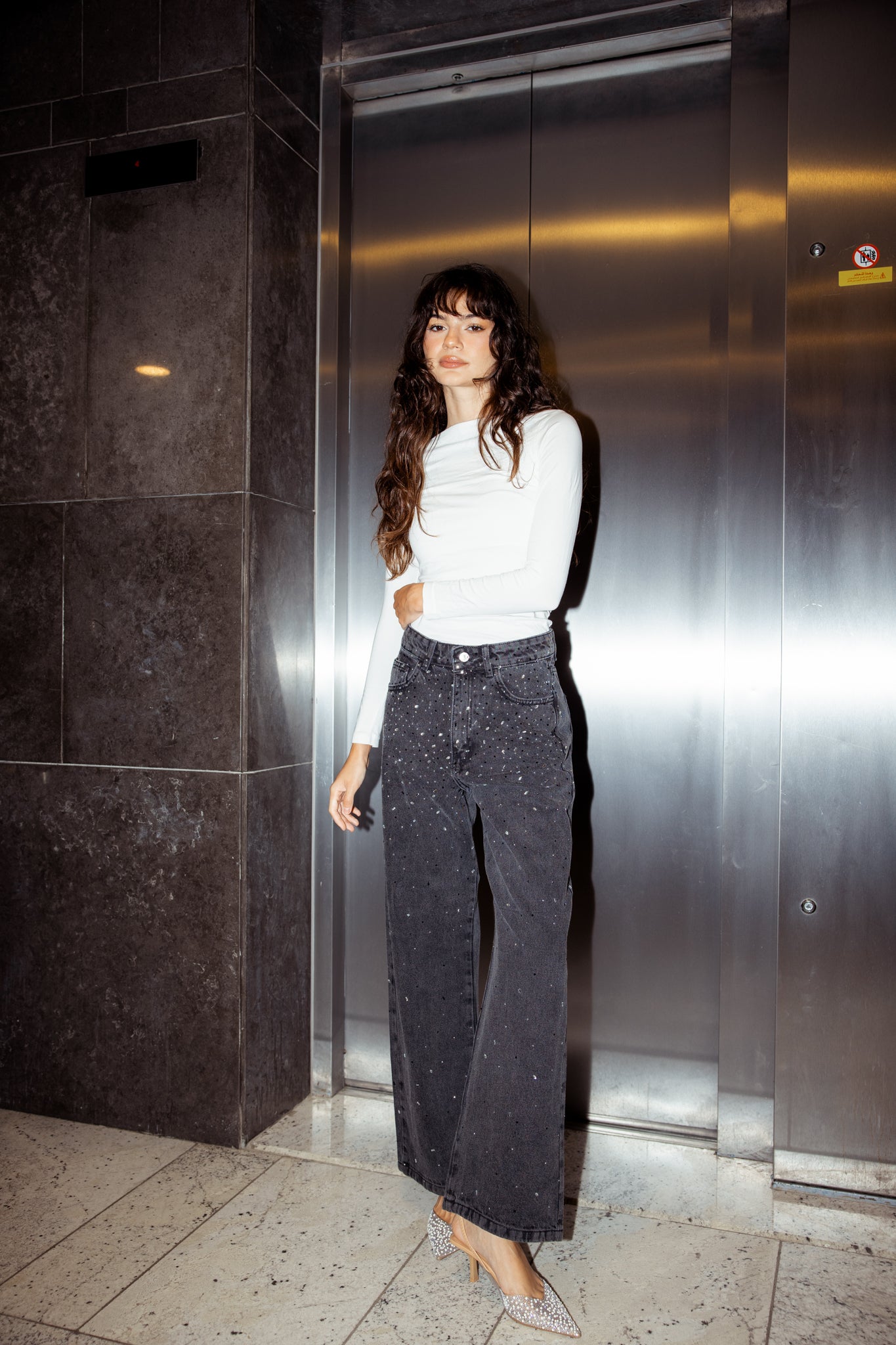 She’s The Moment Denim Pants in Washed Grey