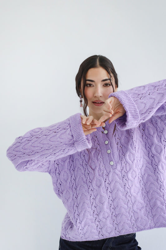 Sweet as you knit sweater - Lilac