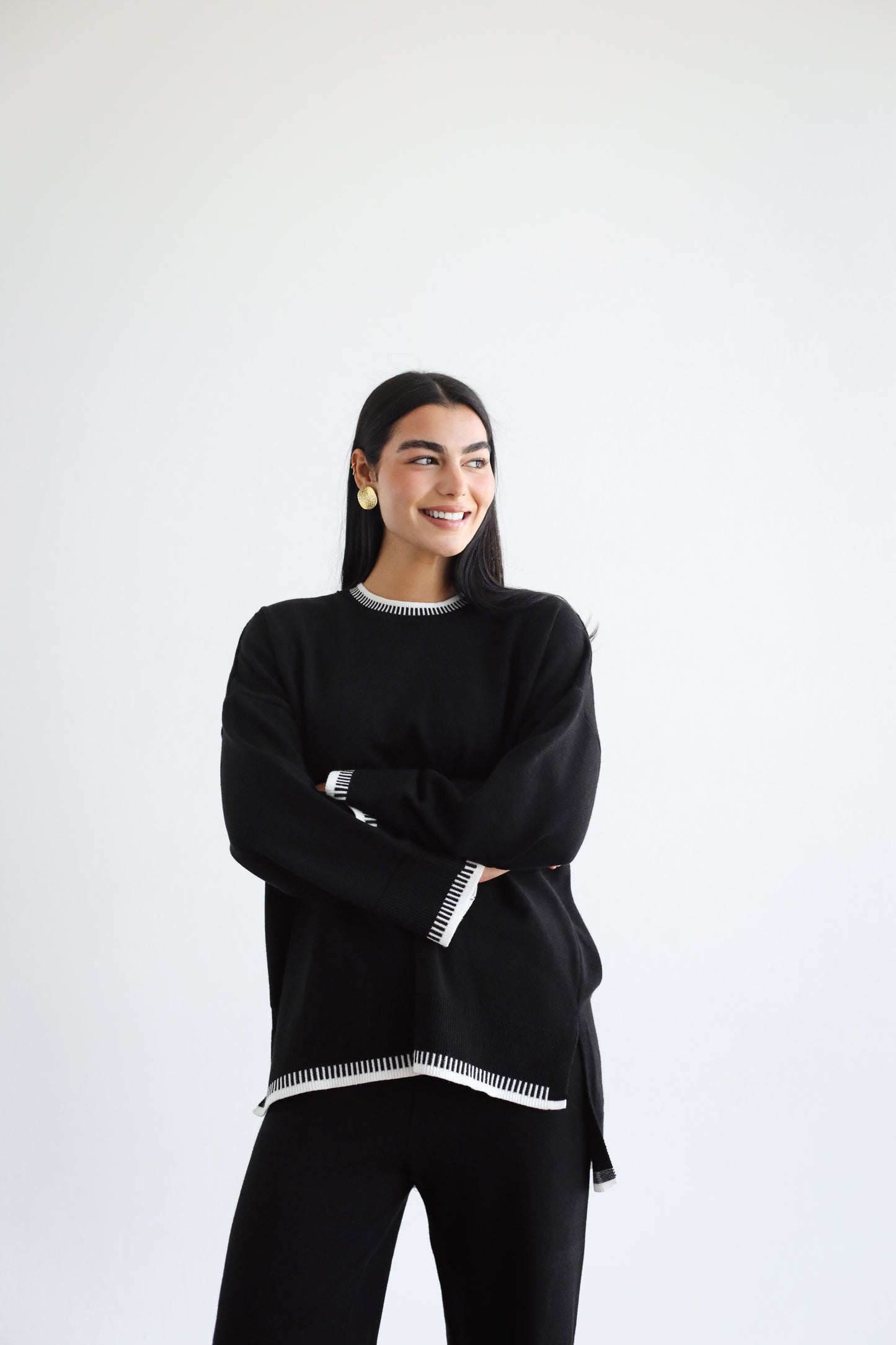 Minding My Business Knit Set - Black