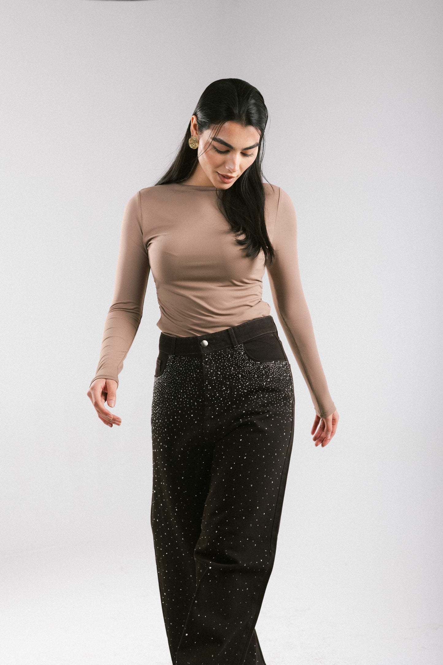 Dazzler Denim Pants - Brown