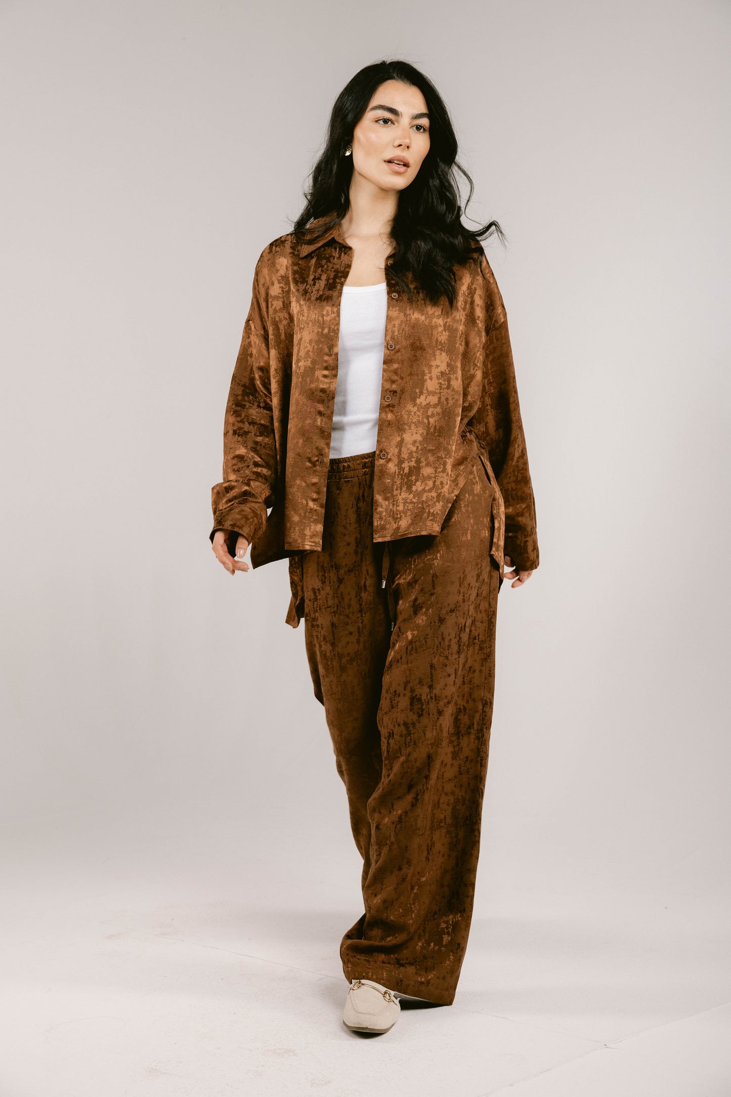 Spring Fever Linen Set - Brown