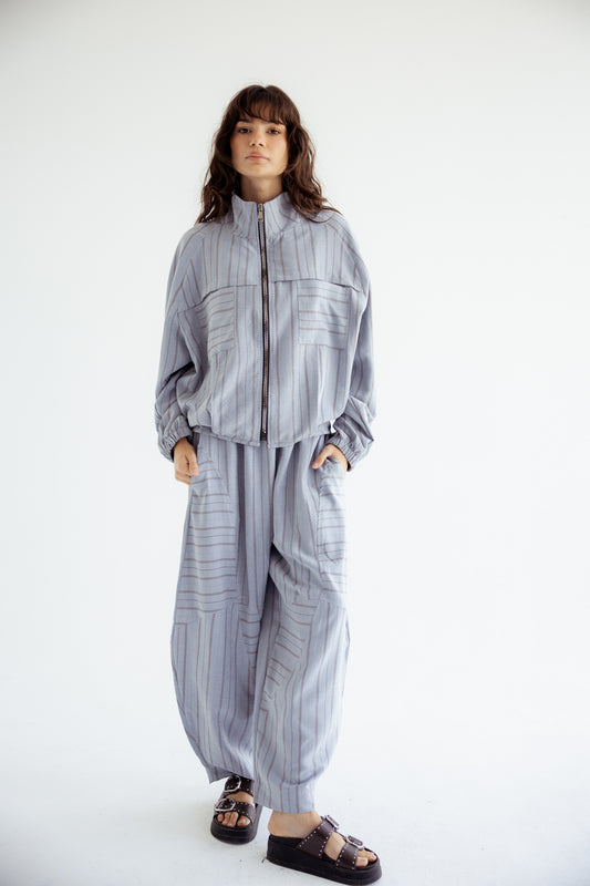 Now or Never Striped Set - BabyBlue