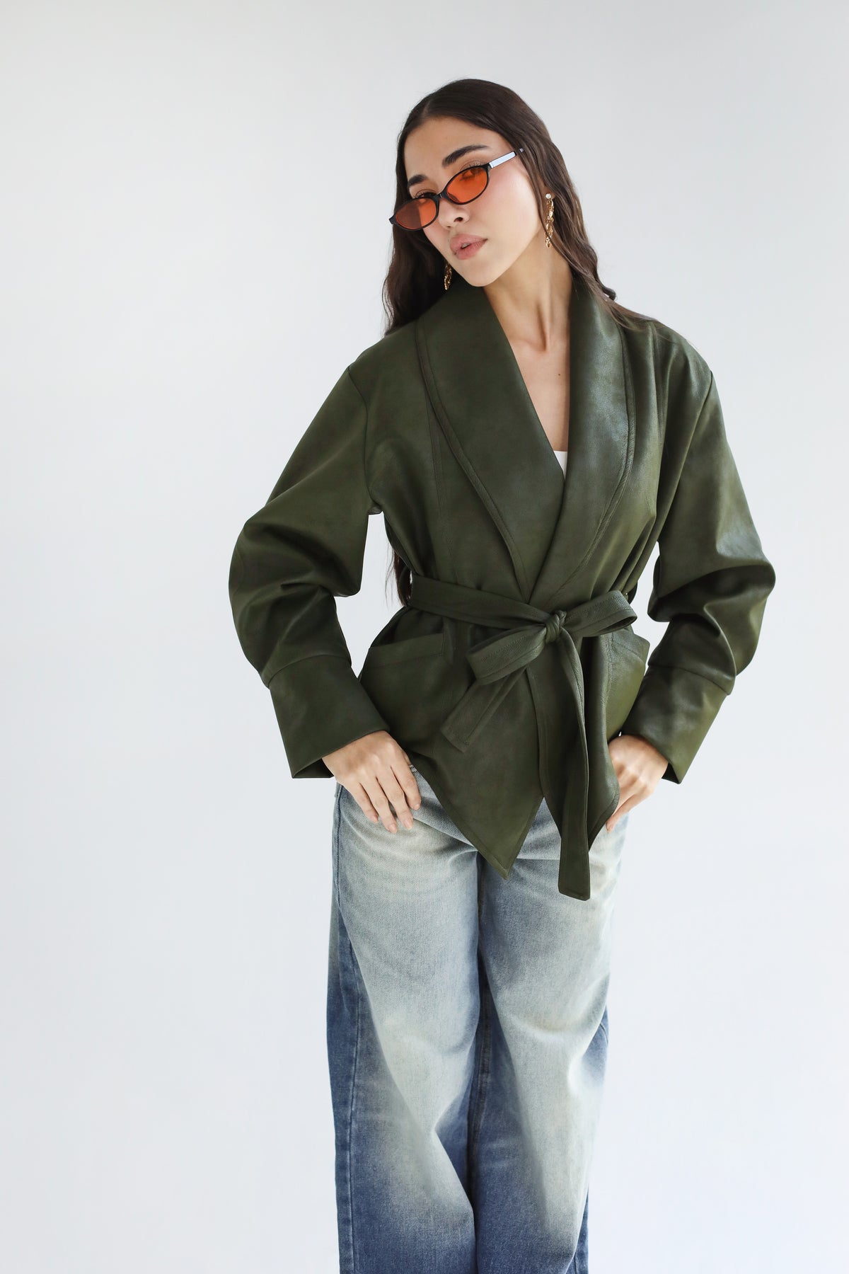 Risk Taker Leather Jacket - Olive