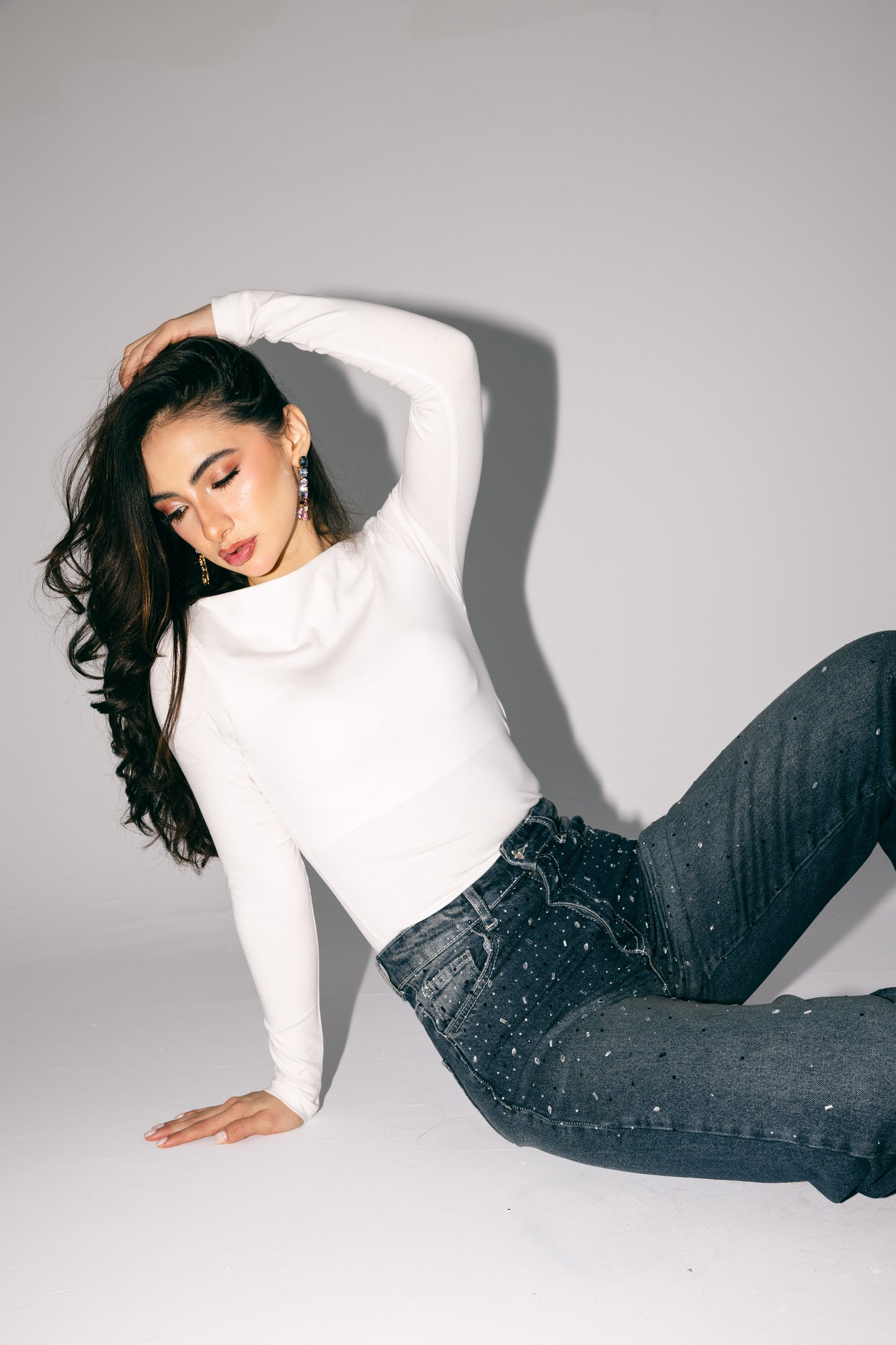 She’s The Moment Denim Pants in Dark Blue