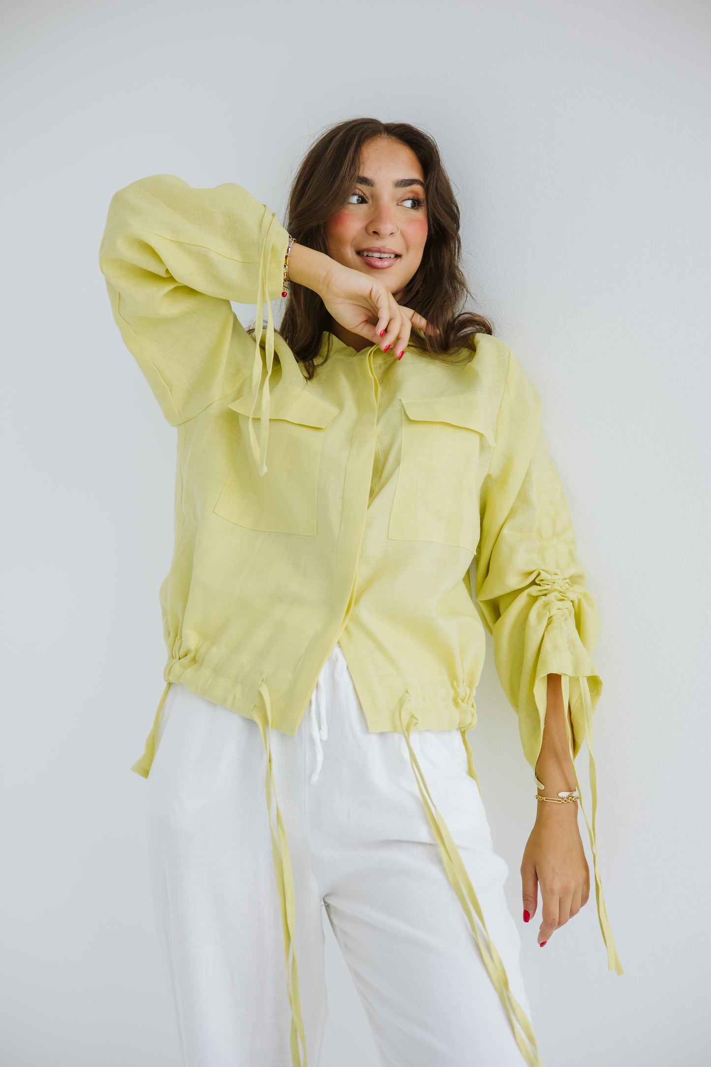 Pretty Fringes Linen Shirt - Butter Yellow