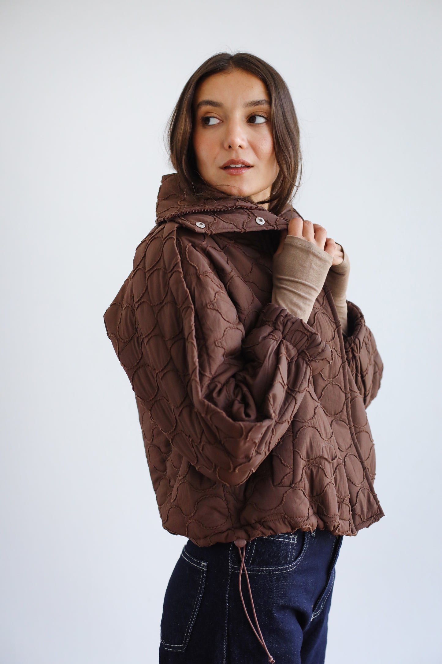 Around The World Bomber Jacket - Brown