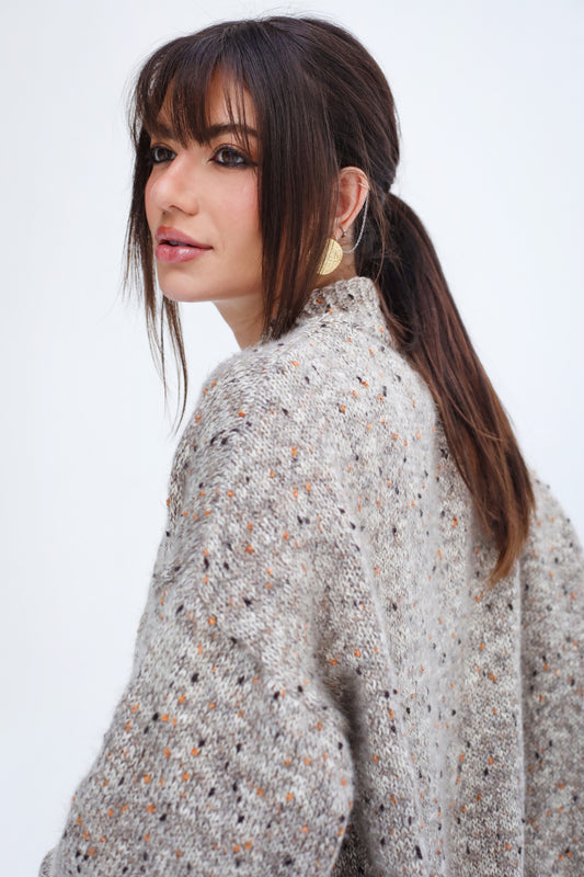 Crisp Air Knit Cardigan - Oatmeal Beige