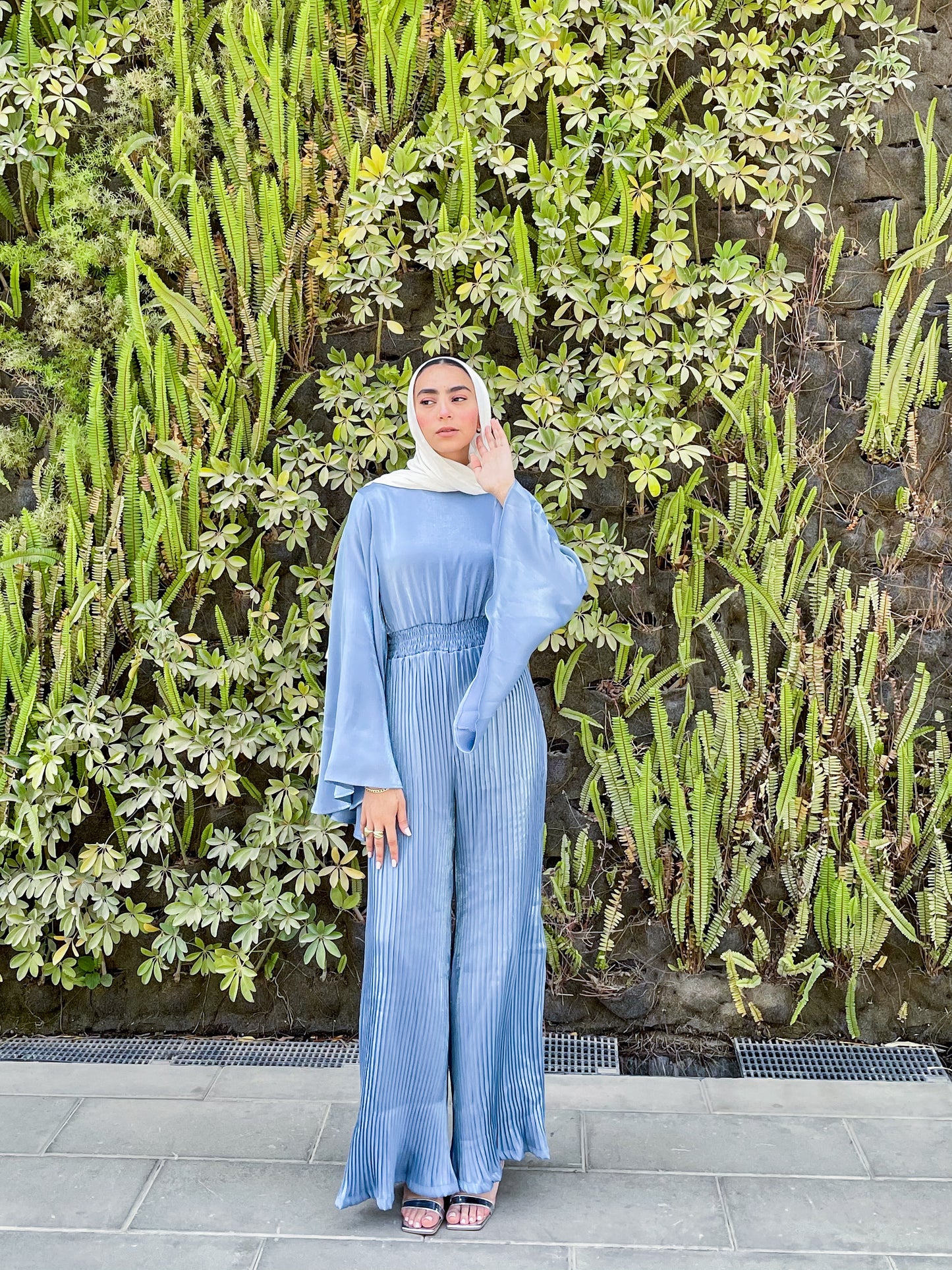 Glimmer Jumpsuit in Baby Blue