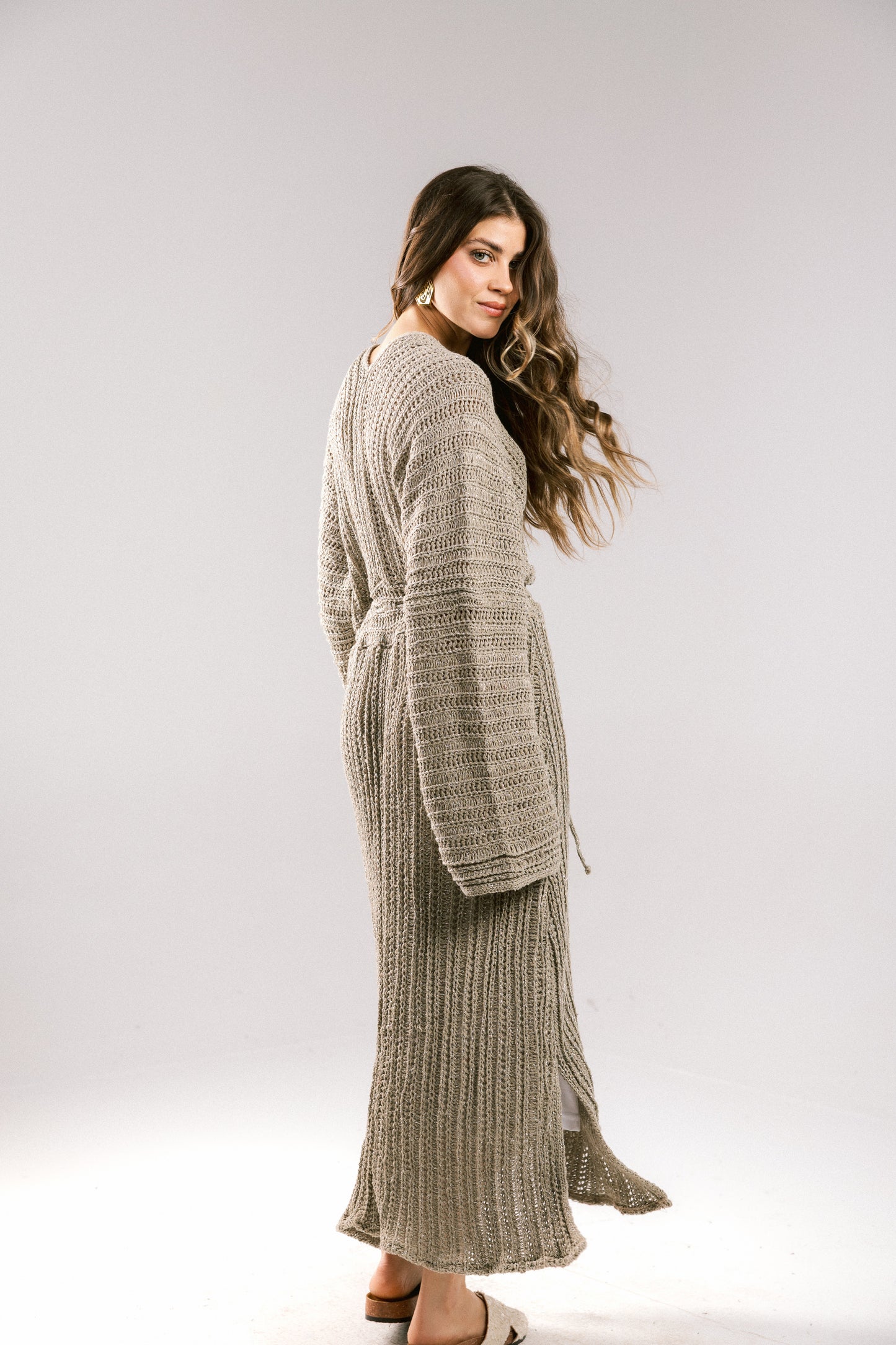 Sunbeam Crochet Coverup Dress - Taupe