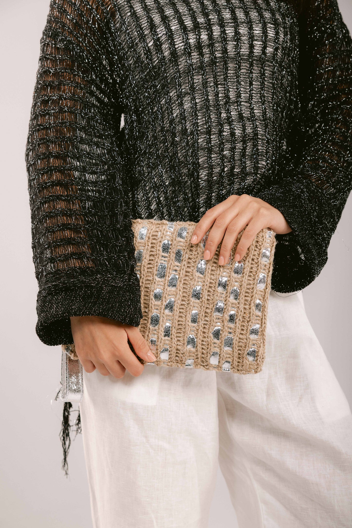 Beach Glow Summer Clutch - Silver