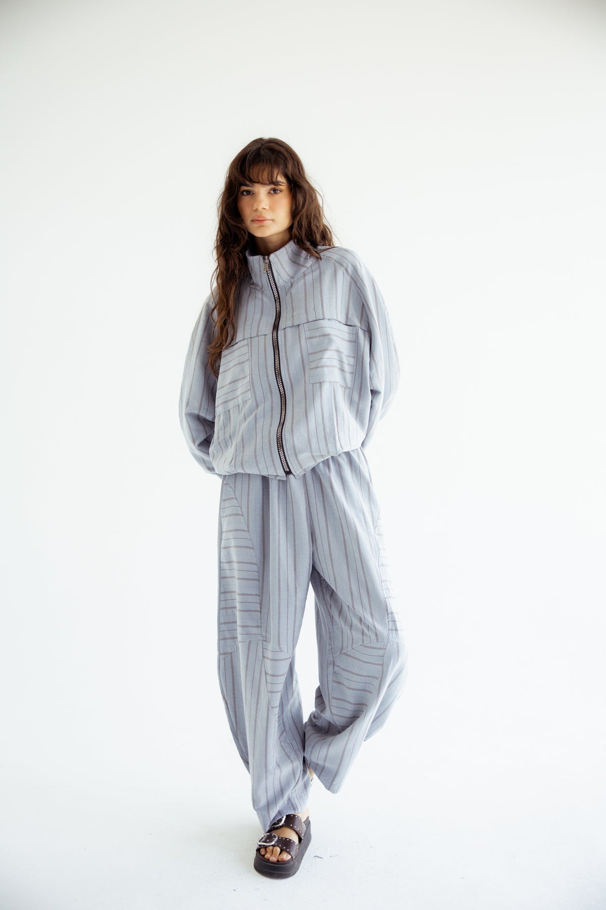 Now or Never Striped Set - BabyBlue