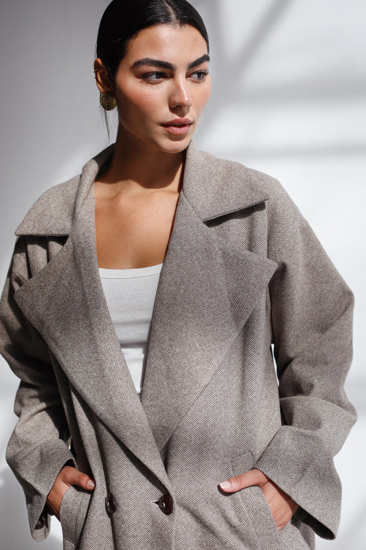 Long Time Coat - Brown Stripes