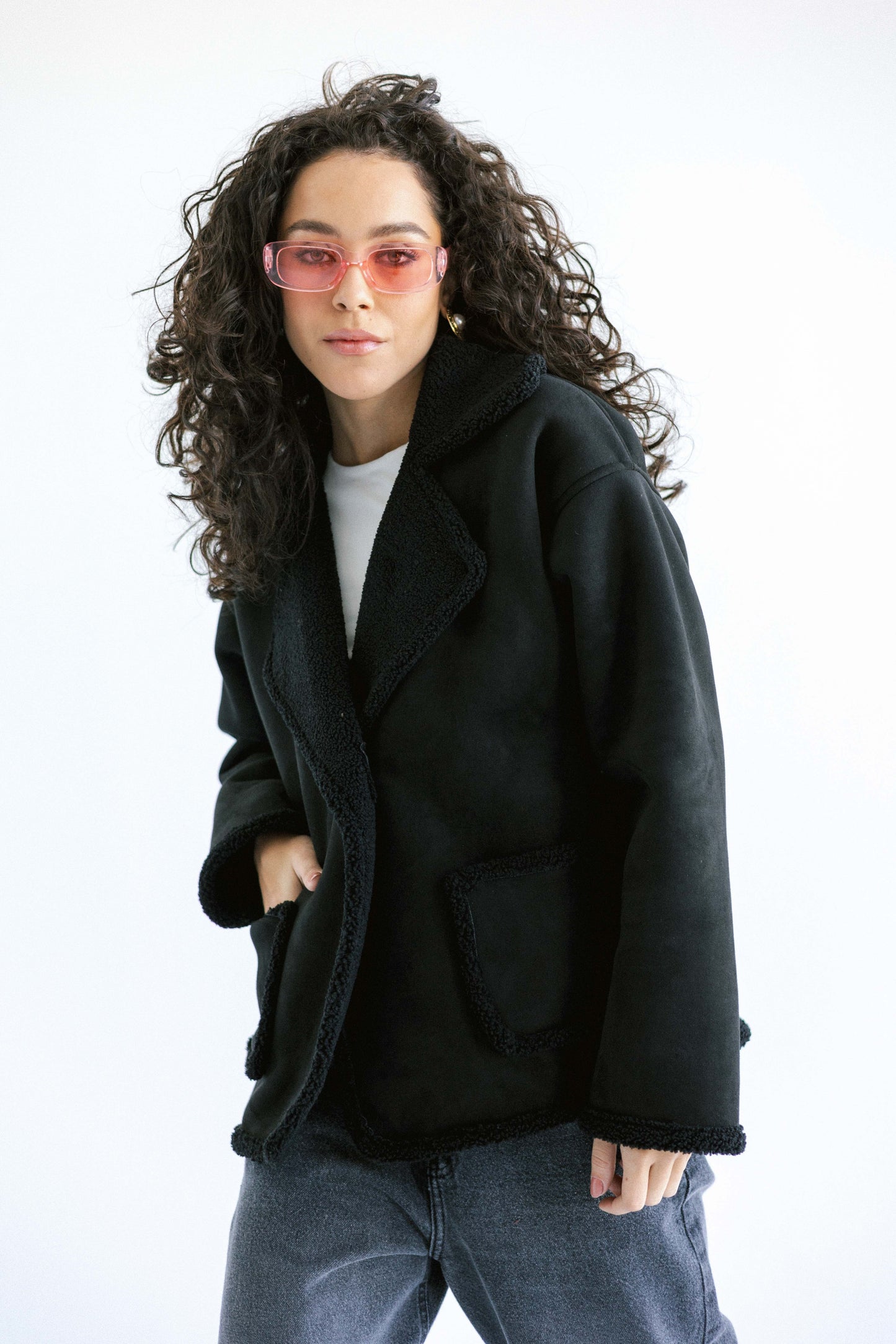 Warmth Shearling Jacket - Black