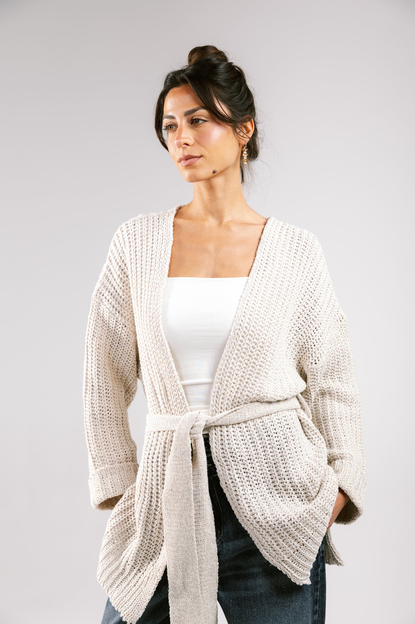 Crystal Skies Crochet Cardigan - Off-White