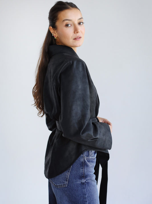 Risk Taker Leather Jacket - Black